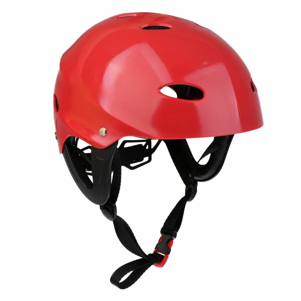 Casco sport acquatici CE ABS EVA taglia L rosso kayak canoa vela