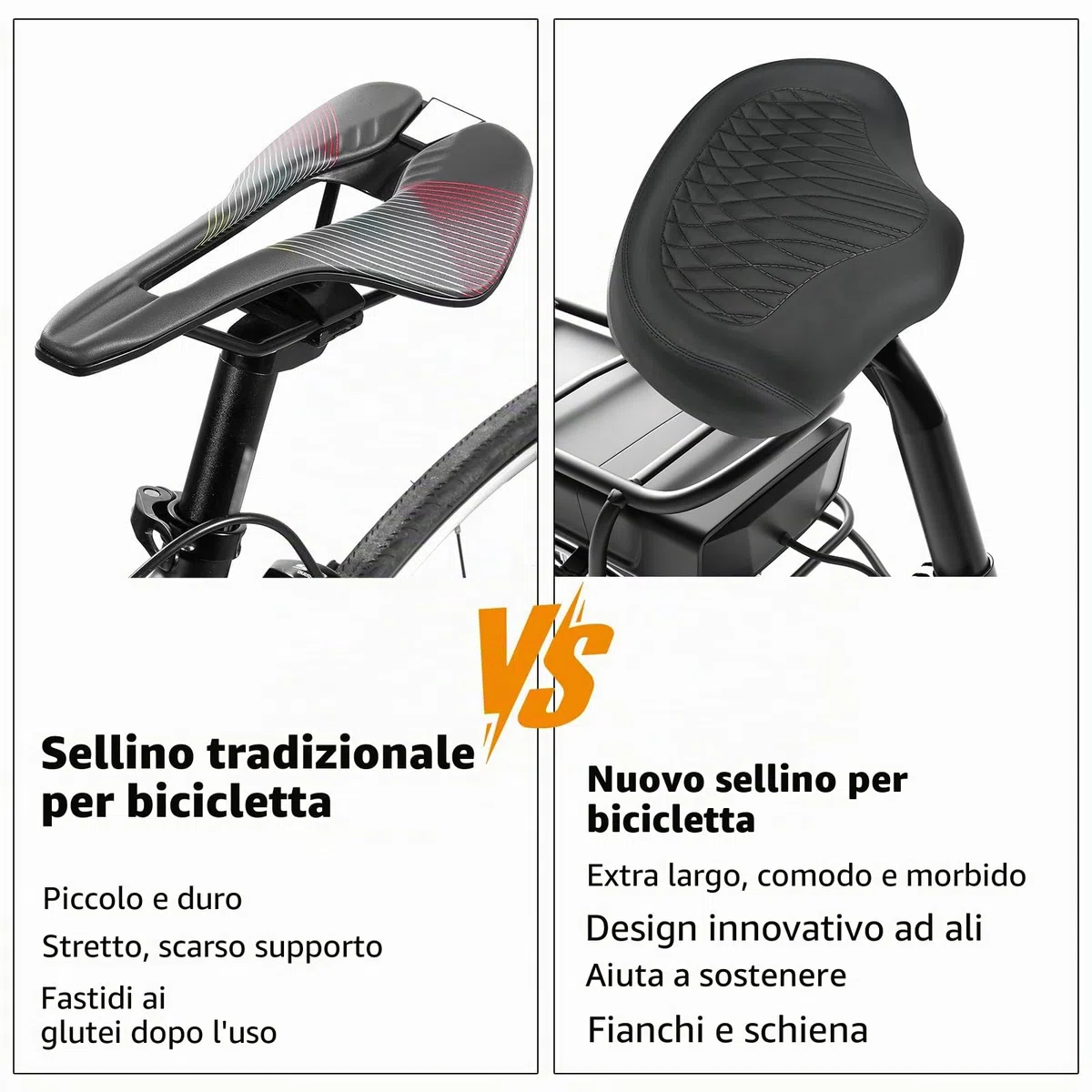 KOOOGEAR Sella per bicicletta da uomo e da donna, comoda, extra larga, traspirante, ergonomica, universale, ricambio per bici da città, Ebike, cyclette, mountain bike