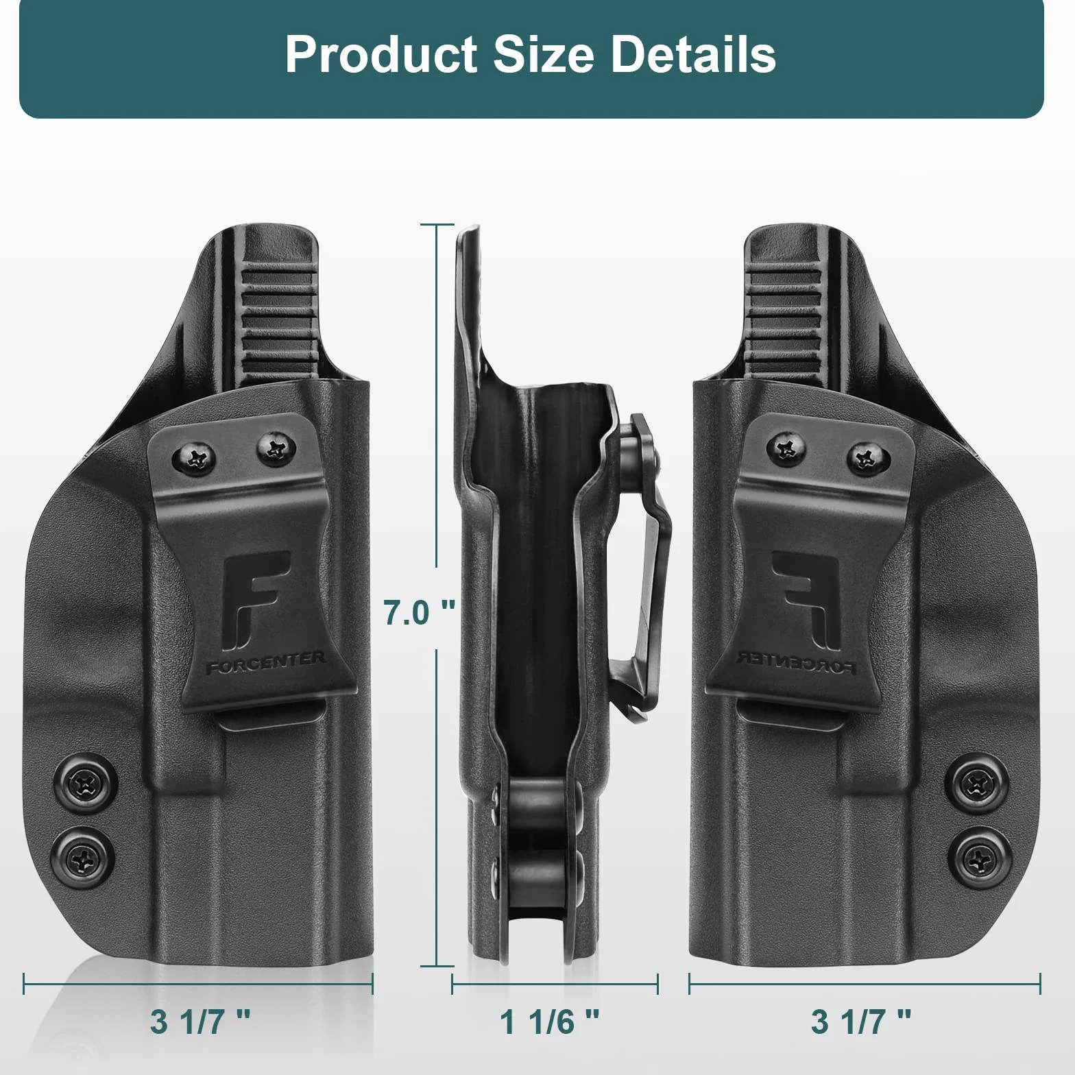 BOOSTEADY Fondina Pistola con IWB KYDEX per Glock 19 19X 17 26 32 44 45 Gen (1-5) Pistola, Fondina per Pistola Nascosta per Mano Destra