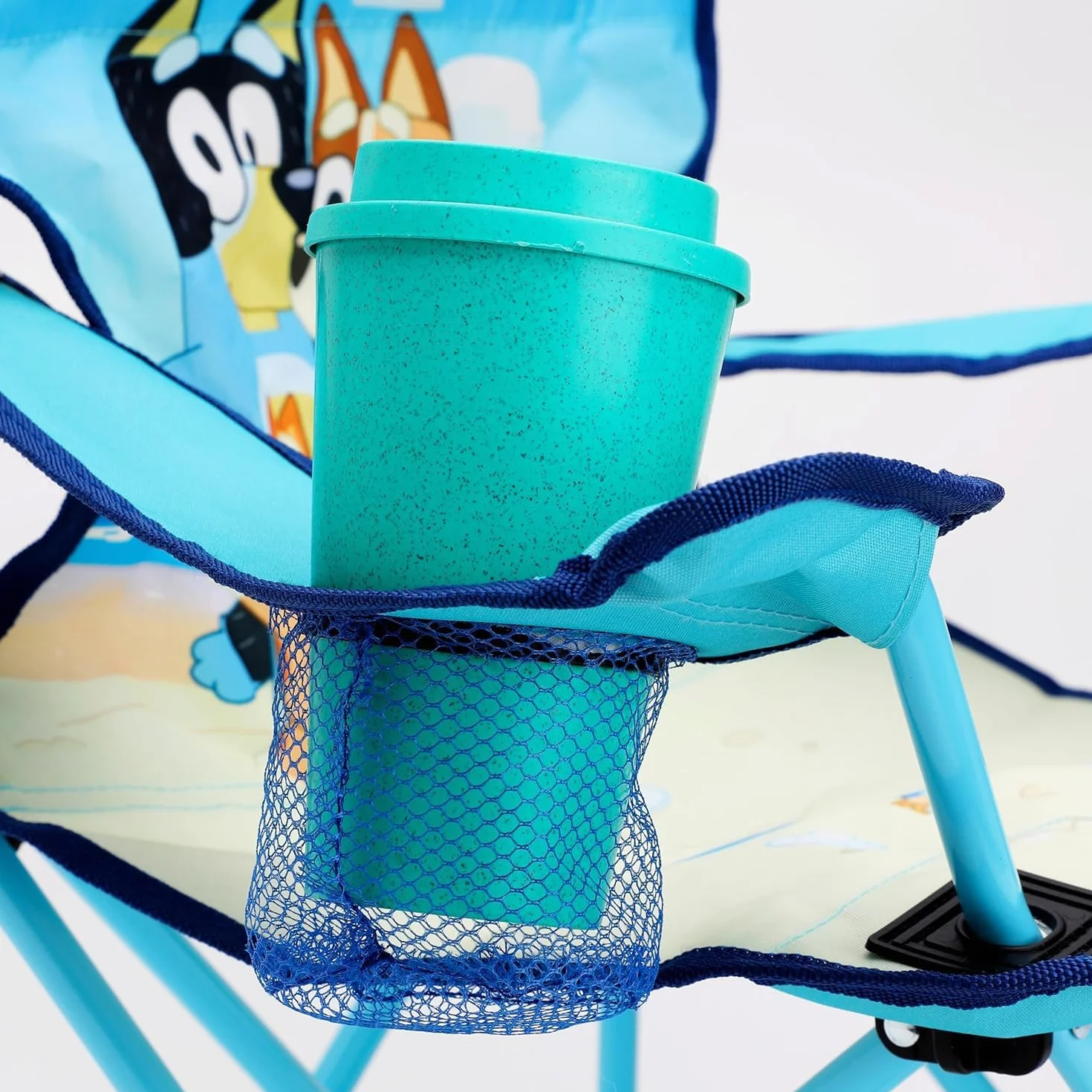 Toyland® Bluey & Bingo sedia da campeggio pieghevole per bambini con portabicchieri e borsa portaoggetti - Perfetta per gite in campeggio, spiaggia e giardino