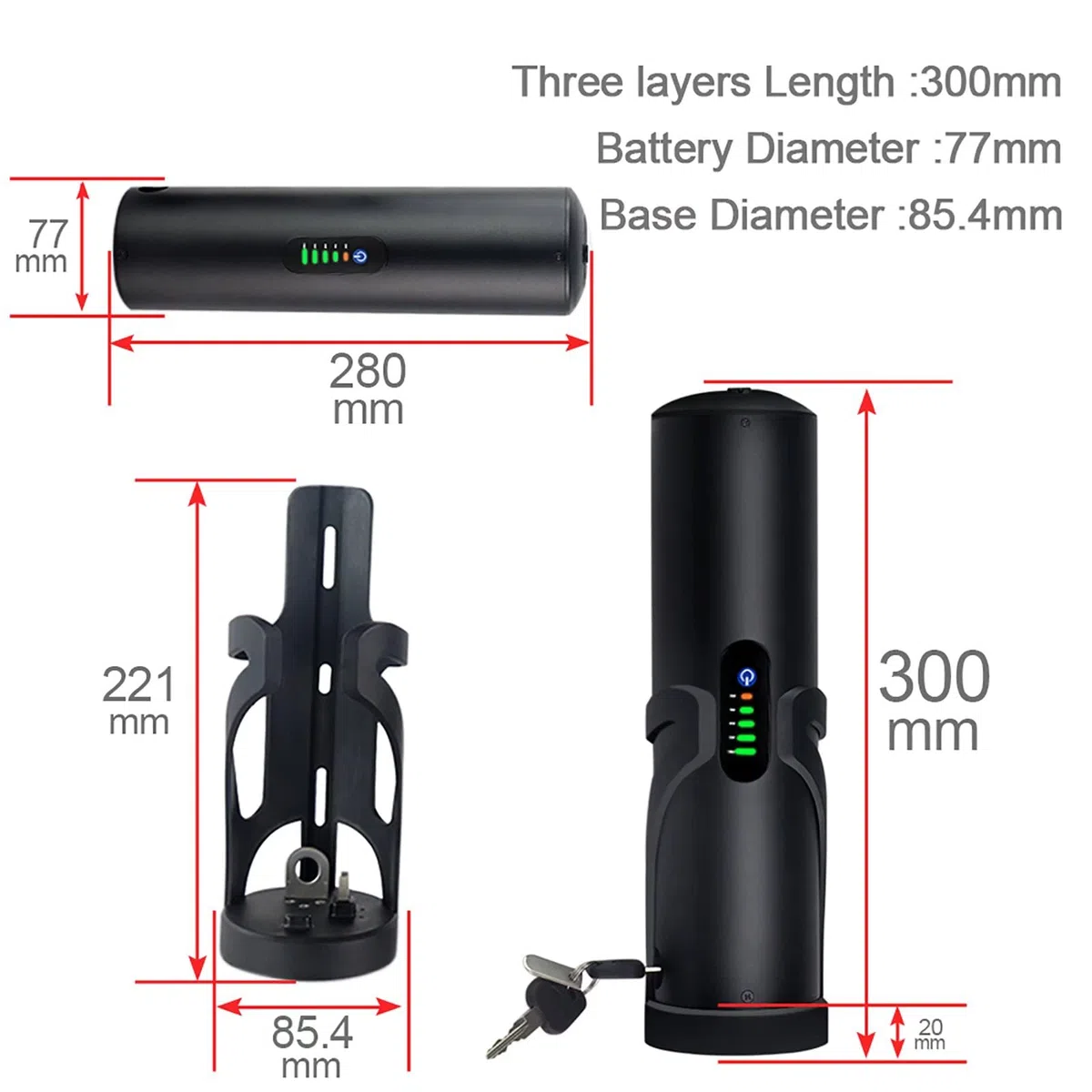 Batteria Ebike da 36V a forma di bollitore (celle Sanyo) Batteria agli ioni di litio da 7Ah / 10.7Ah per motore bici da 550W 350W 250W