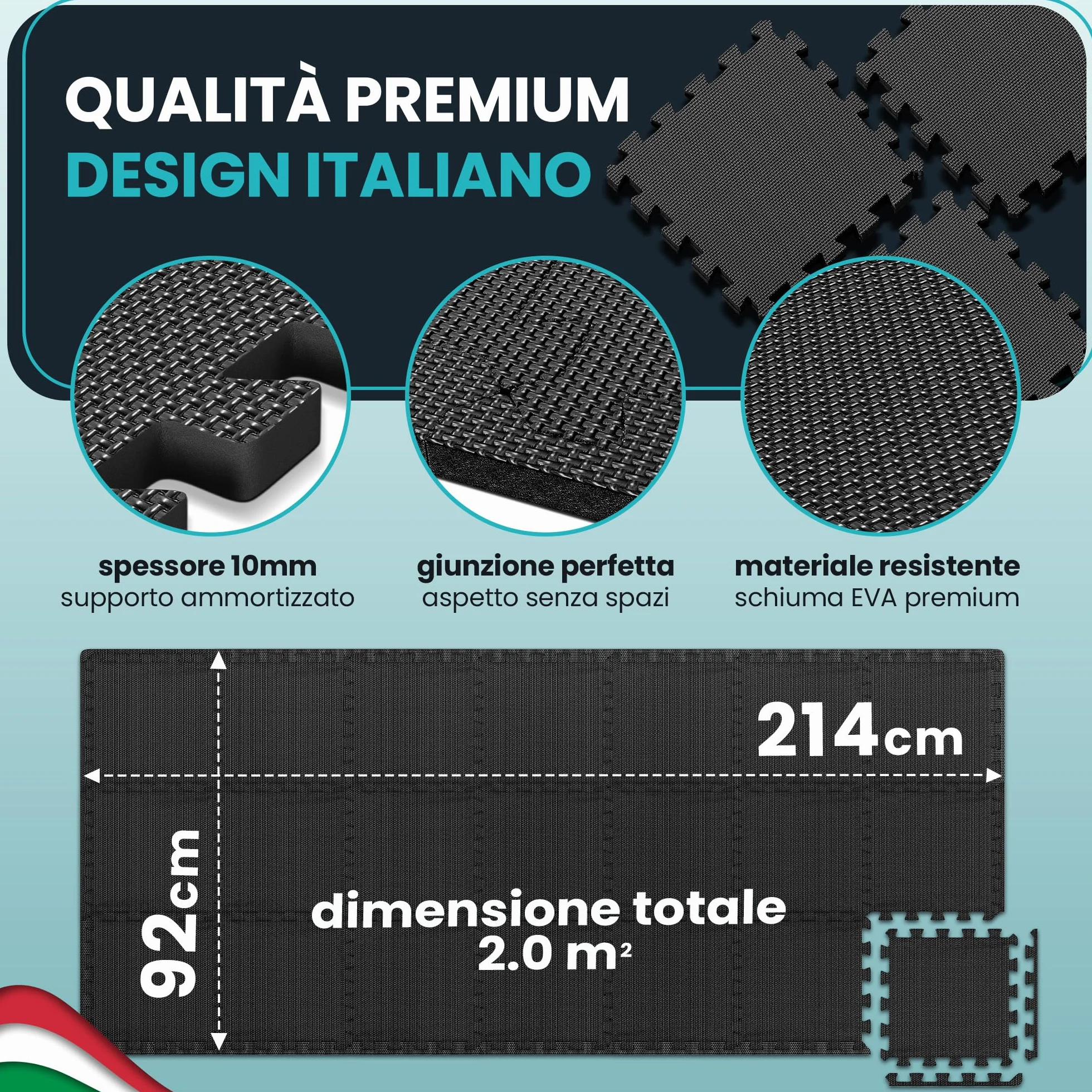 Tappeto Da Fitness A Puzzle Set Da 21 Tappetini Antiscivolo Palestra Componibile Protezione Antiurto Pavimenti