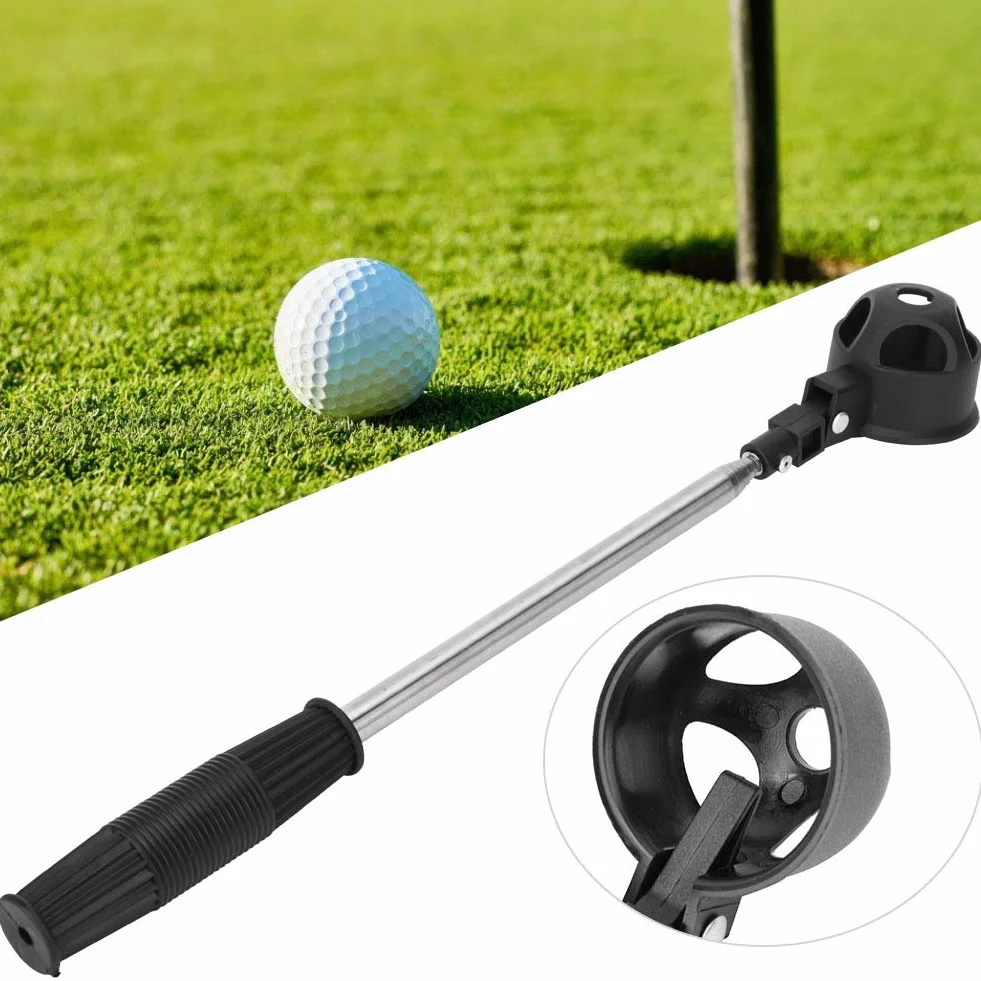 POENVFPO Raccoglitore di Palline da Golf, Raccoglitore di Palline da Golf Telescopico Portatile con Accessori per Strumenti da Golfista con Bloccaggio Automatico