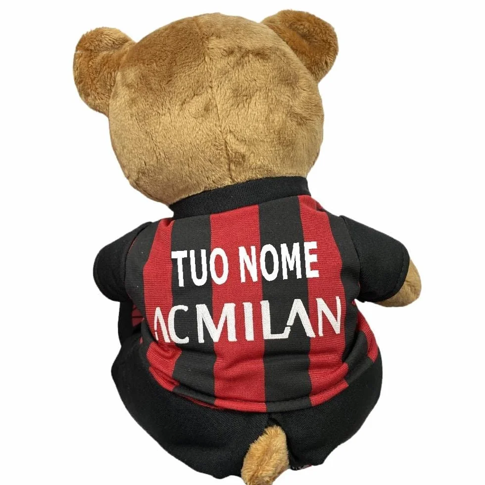 Peluche Orso AC Milan Mascotte Orsetto 16 cm 23 cm Personalizzabile
