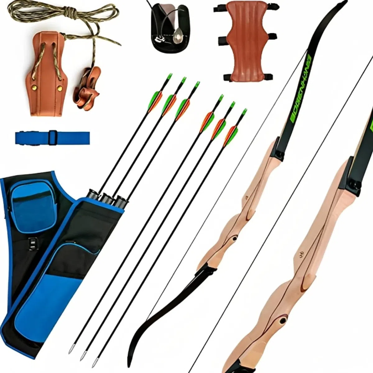Arco Professionale, Arco e Frecce per Adulti, 18 kg, con Accessori, per Tiro con l'Arco e Frecce Professionale