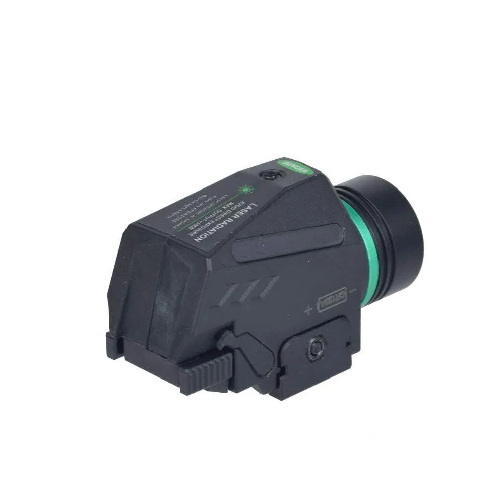 Torcia LED tattica Mirino laser verde per mini binario da 20 mm Mini Glock Pistola per pistola Lanterna Airsoft Light (Laser verde)