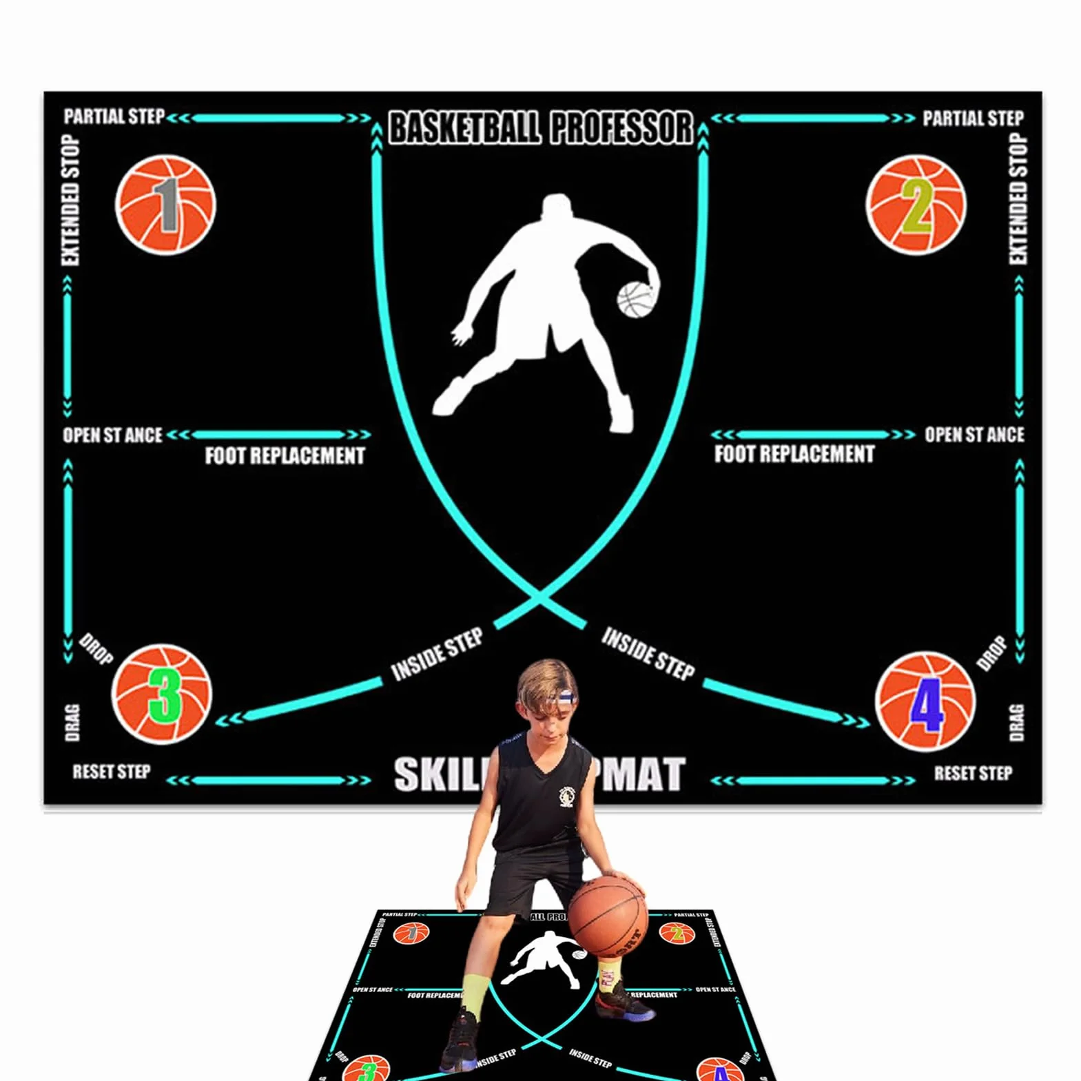 Tappetino per Allenamento di Pallacanestro Foodstep - Velocità e Palleggio per Casa Palestra