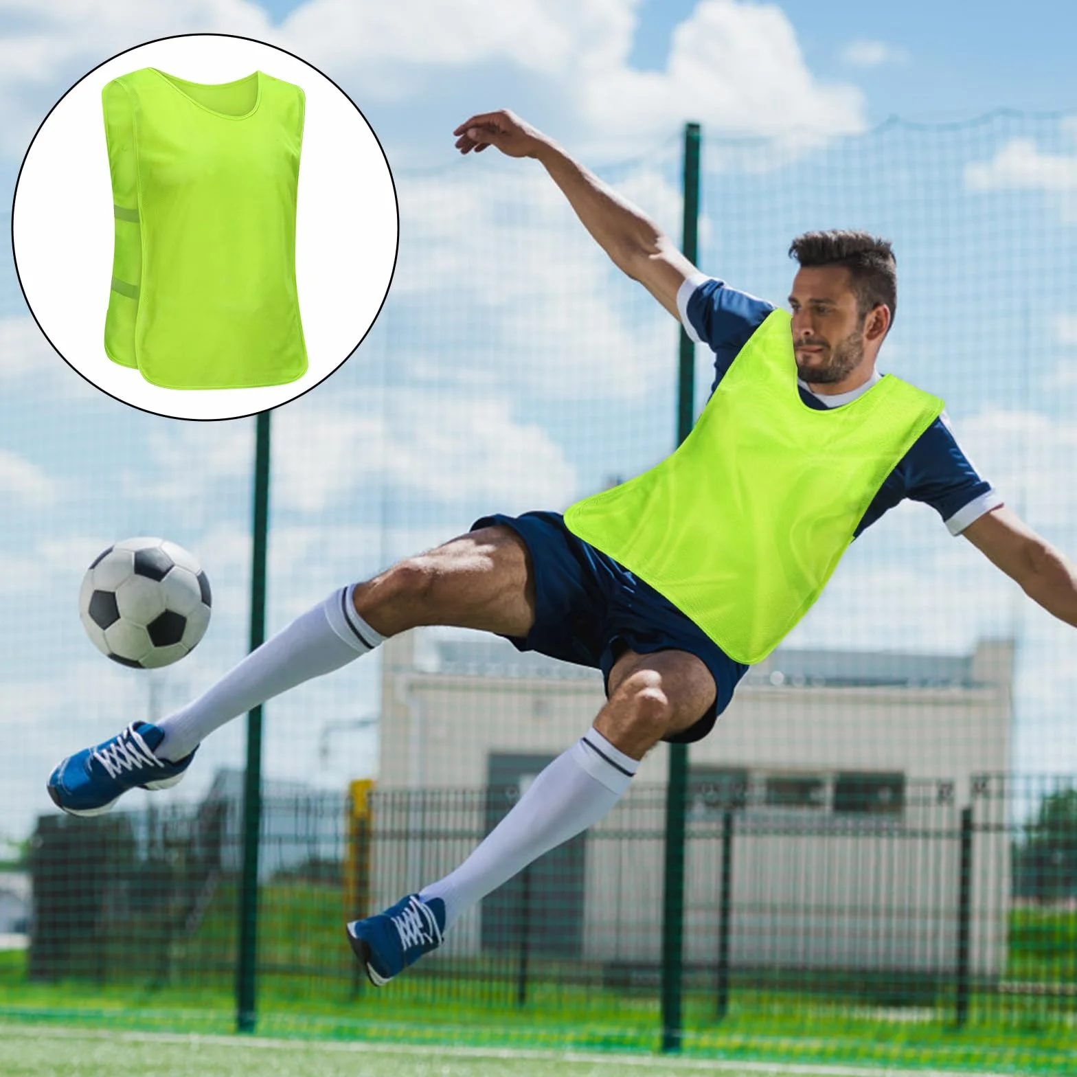 Pettorine Allenamento Calcio 62x65 cm Traspirante Gilet Pallacanestro Donna Uomo Adulti Junior XL 170-200 cm