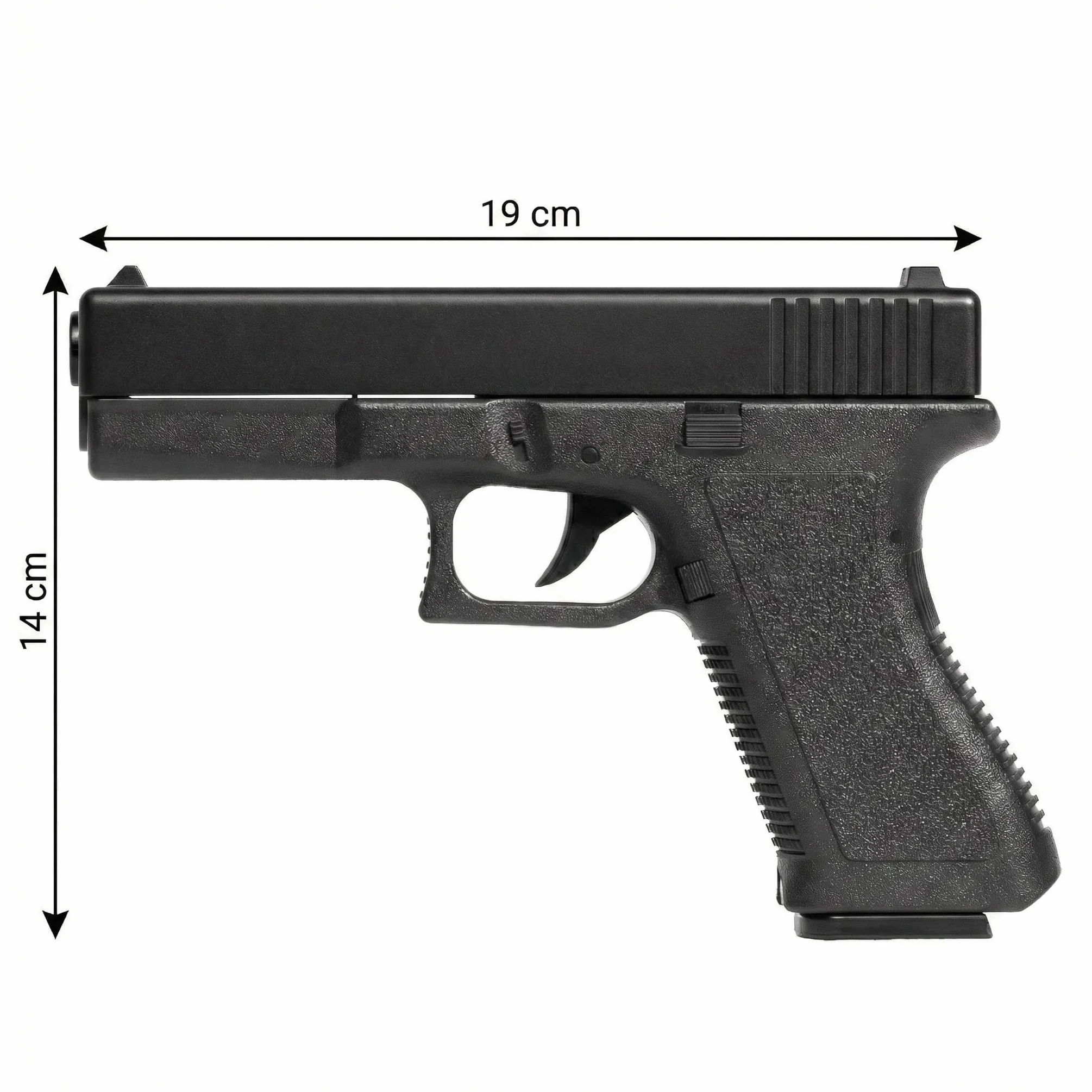 Pistola Softair a Molla replica Glock 17, 0,9 Joule, plastica, colpo singolo, 1000 pallini