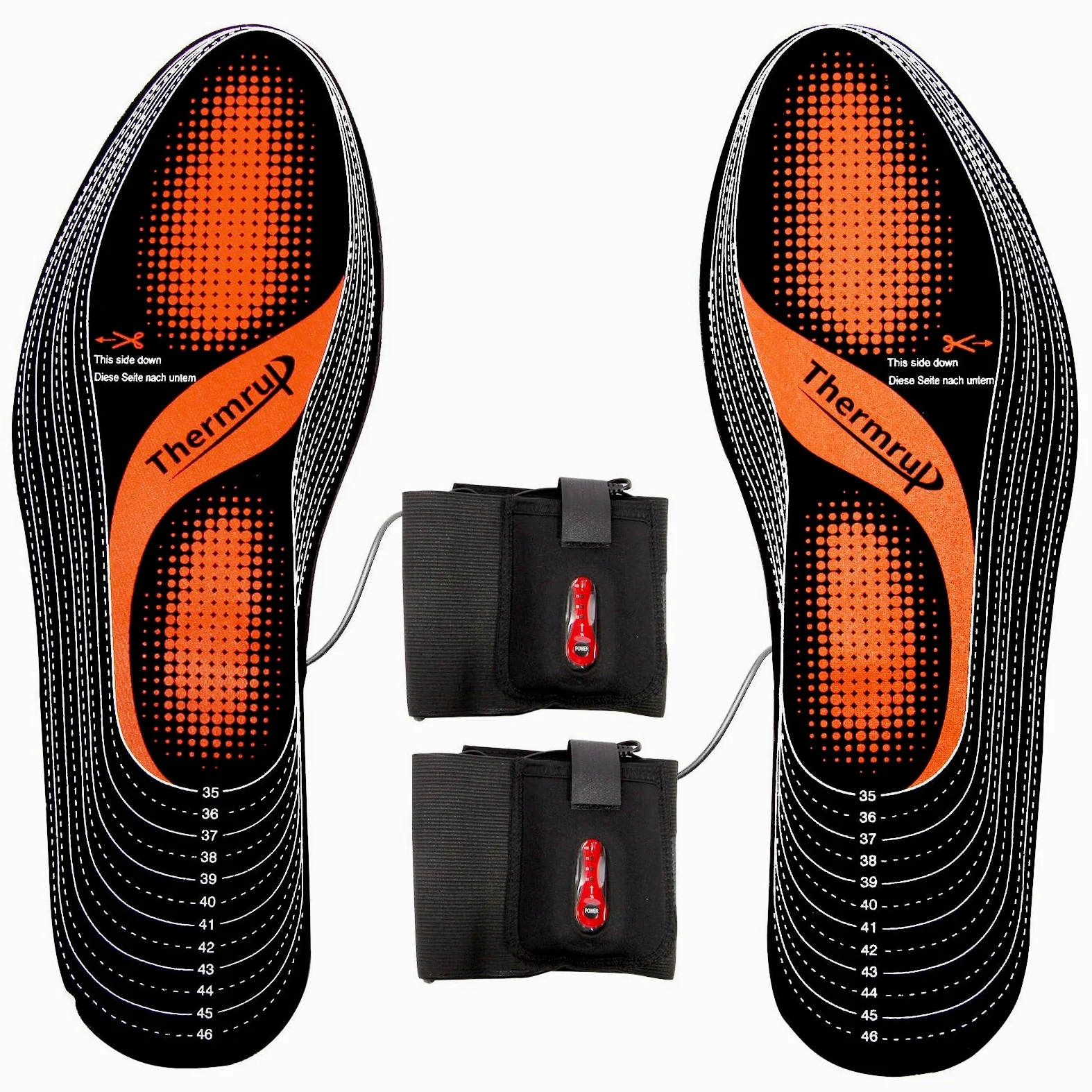 Thermrup, Solette termiche a batteria, 4 livelli di calore,lavabili
