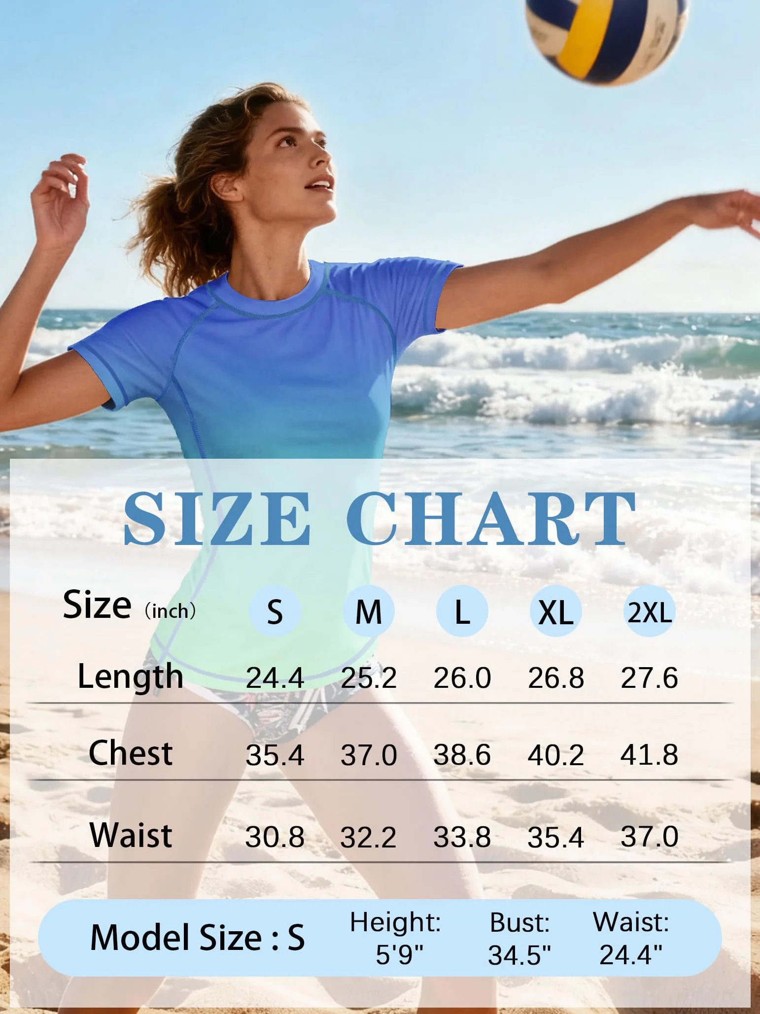 ANGEL CITIZ Maglia da Bagno Donna Rash Guard Asciugatura Rapida Anti UV UPF 50+ S-XXL