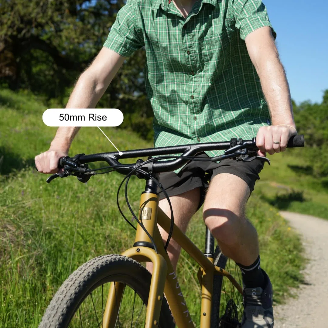 REDSHIFT Top Shelf Flat Handlebar with 70mm of Rise, up to 800mm Width for MTB, Commuter, Hybrid, and E-Bikes, Aluminum Flat Bar