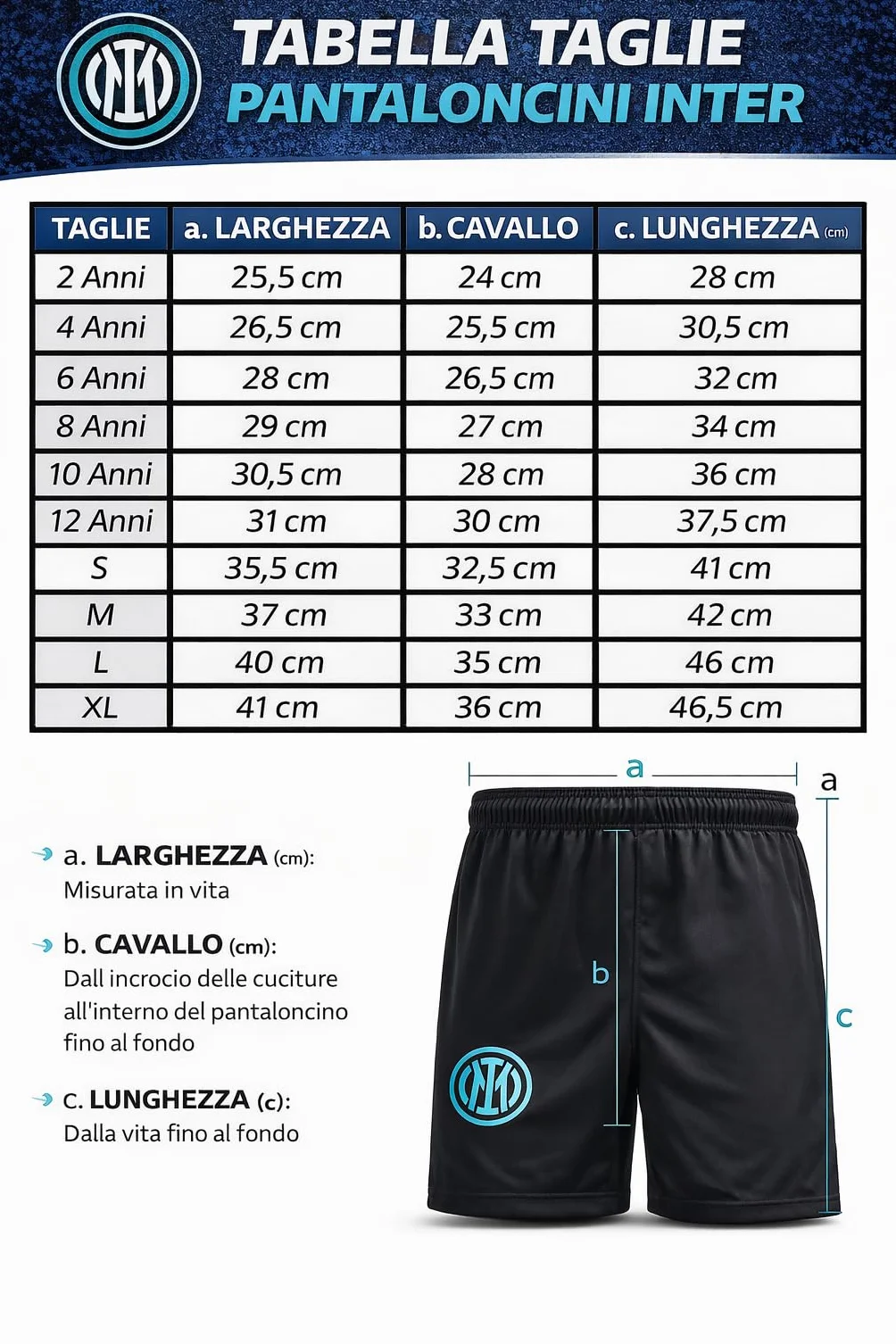 Inter Pantaloncini Replica Ufficiali Autorizzati - Pantaloni Adulto Ragazzo Bambino