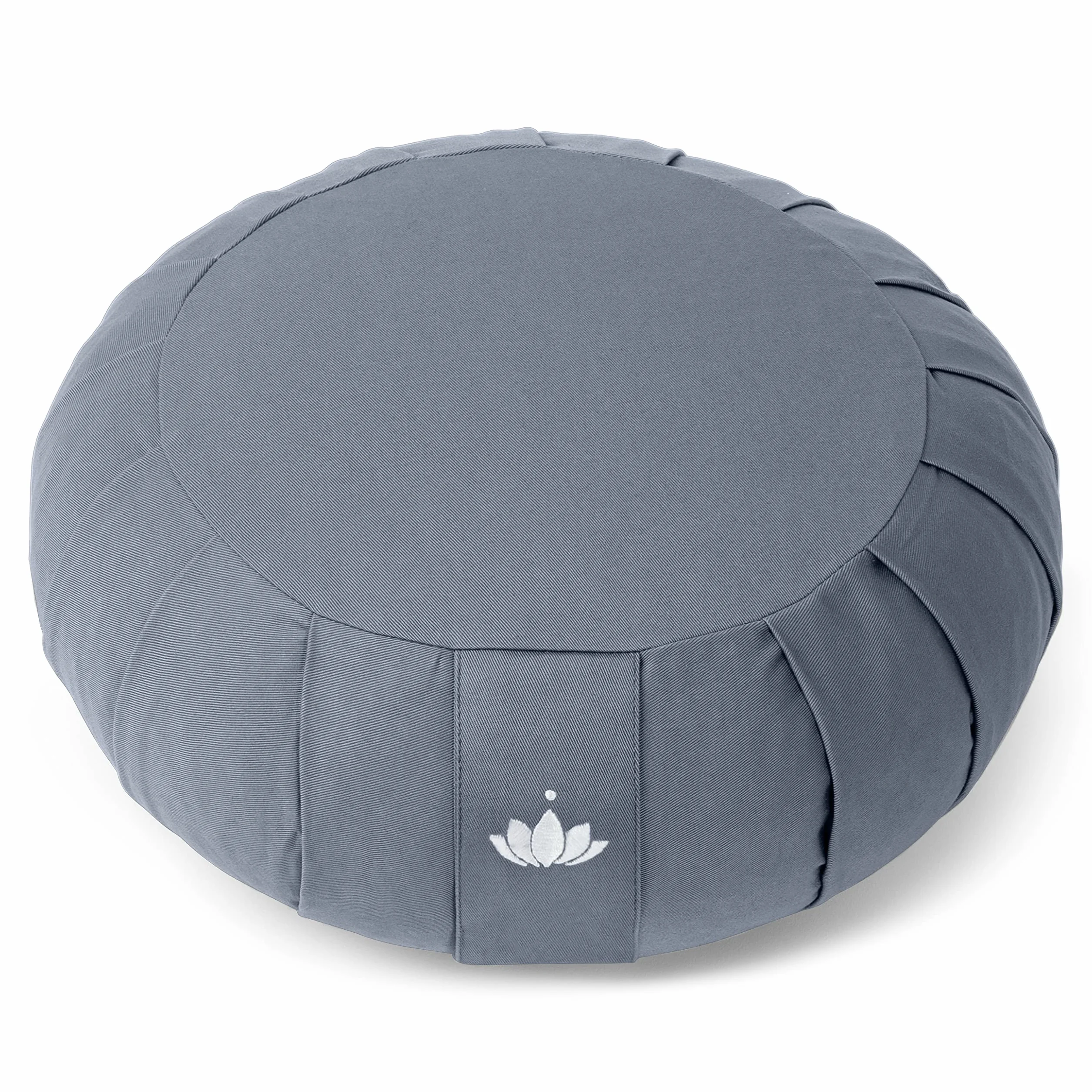LOTUSCRAFTS Zafu cuscino da meditazione, altezza seduta 20 cm, modello Zen rotondo, cuscino da yoga, fodera in cotone lavabile, imbottitura in farro, certificato GOTS