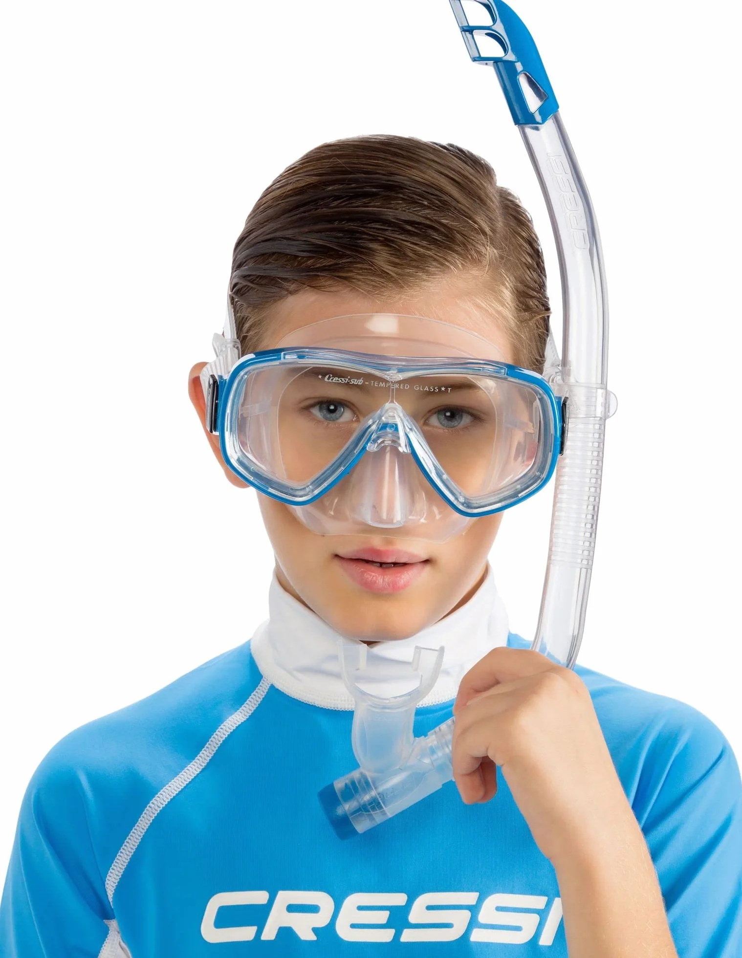 CRESSI Ondina Jr + Top Combo - Combo Set Junior Maschera Subacquea e Snorkel, 7/13 Anni