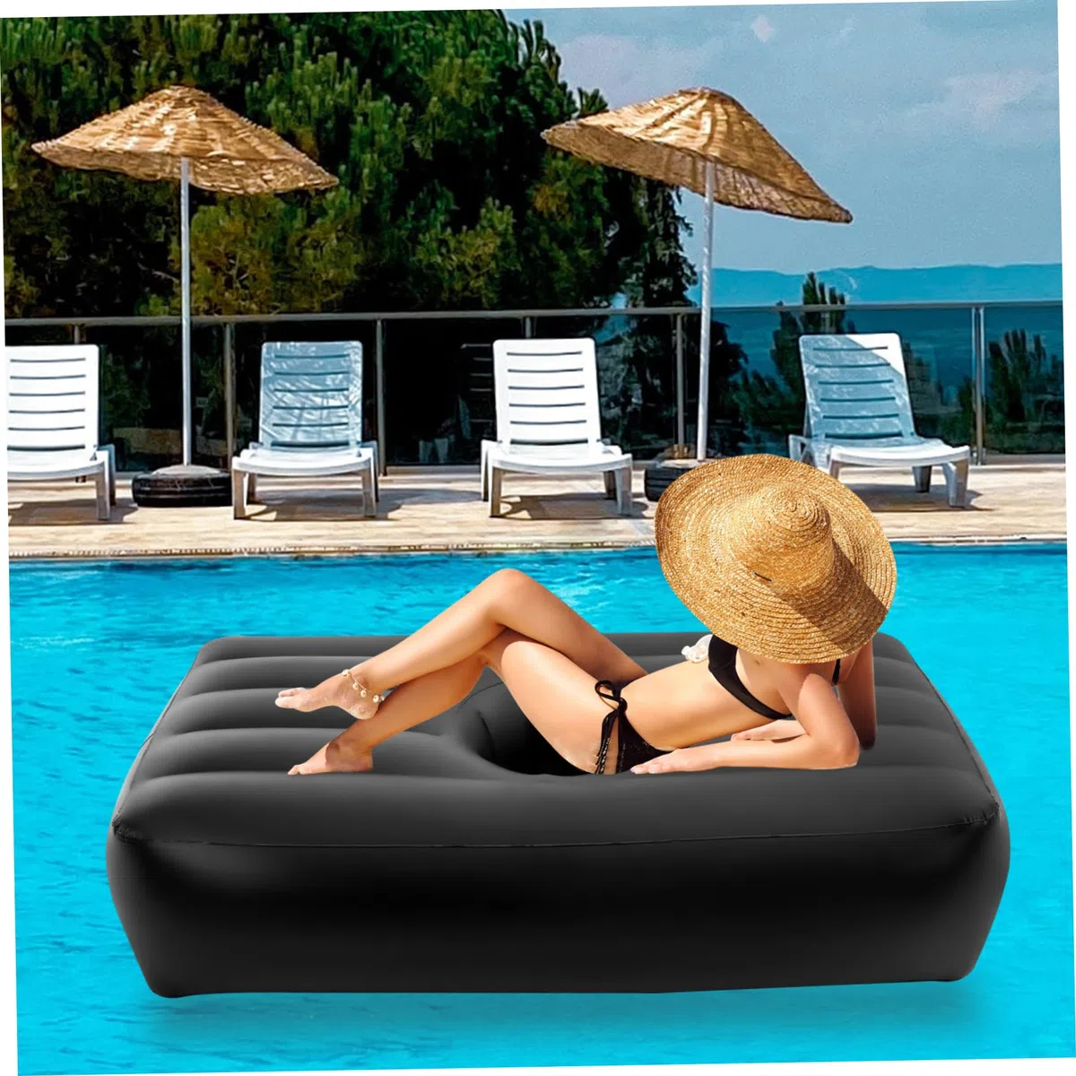 BBL Bed, 77x44x17 Pollici di ergonomia gonfia Sedia BBL con Foro per Sedere, Comfort per Interno, all'aperto