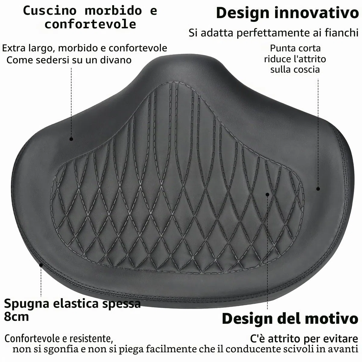 KOOOGEAR Sella per bicicletta da uomo e da donna, comoda, extra larga, traspirante, ergonomica, universale, ricambio per bici da città, Ebike, cyclette, mountain bike
