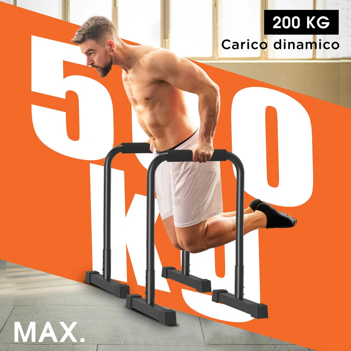 DH FitLife Dip Parallele Bars | Barre Parallele & Dip-Station Regolabile 80-90 cm | Parallettes per Calisthenics & Allenamento di Forza | Stabile & Sicura | Attrezzatura Fitness per Interni & Esterni