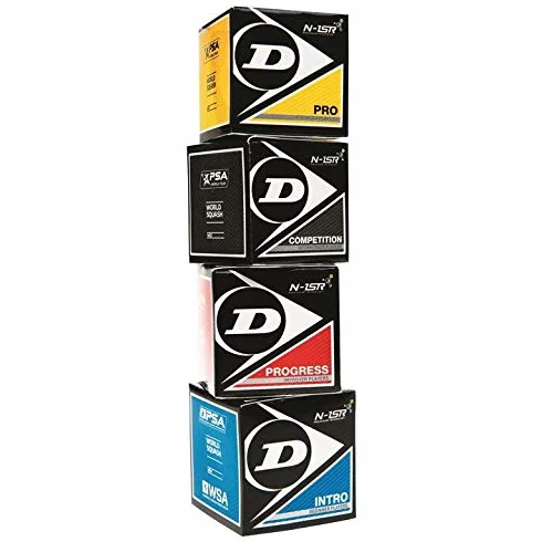 Dunlop Squash Balls Confezione da 3 Tutti i Tipi