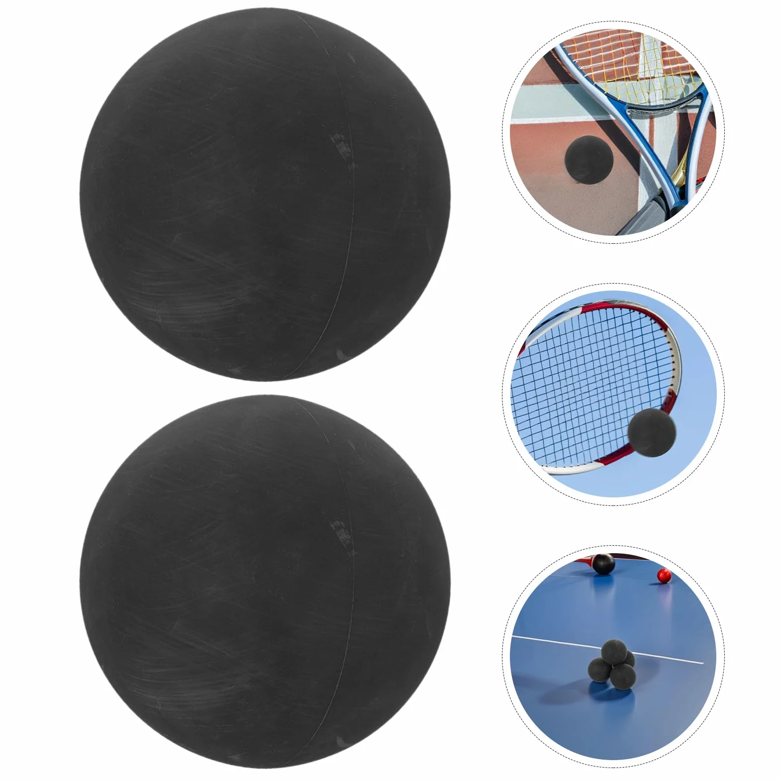 UKCOCO 6 Palline da Racquetball in Gomma Elastica Nere per Allenamento Squash e Giochi di Rimbalzo
