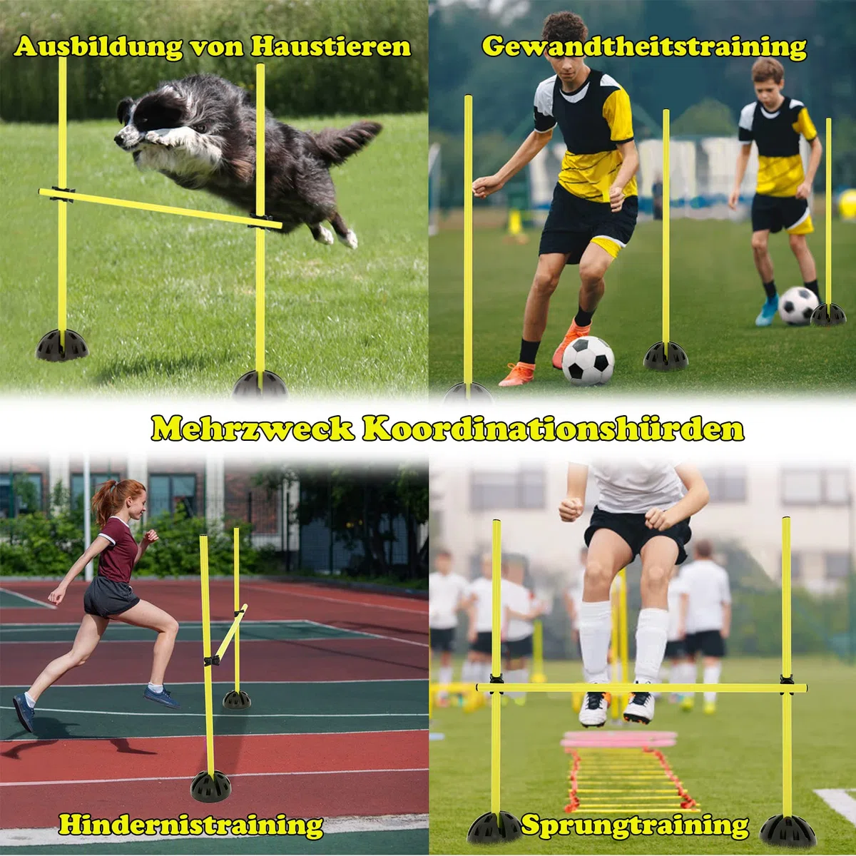 Froadp Agility Set di ostacoli per calcio, regolabile in altezza, per attività sportive, multiuso, velocità di coordinazione, set di ostacoli per il calcio