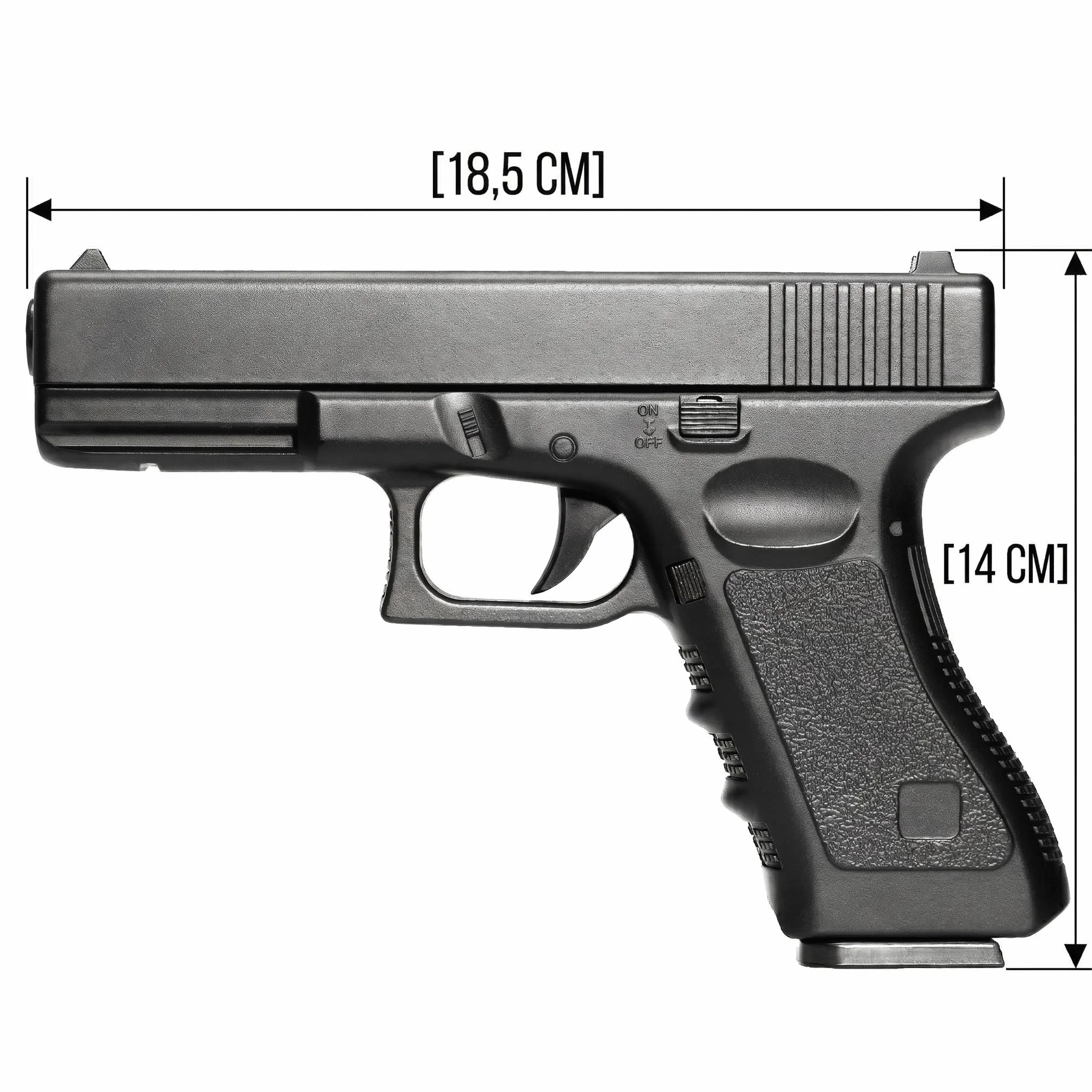 Pistola softair Glock 17 V020 carrello metallo corpo plastica 0,9 Joule caricatore 12 colpi bundle 1000 pallini