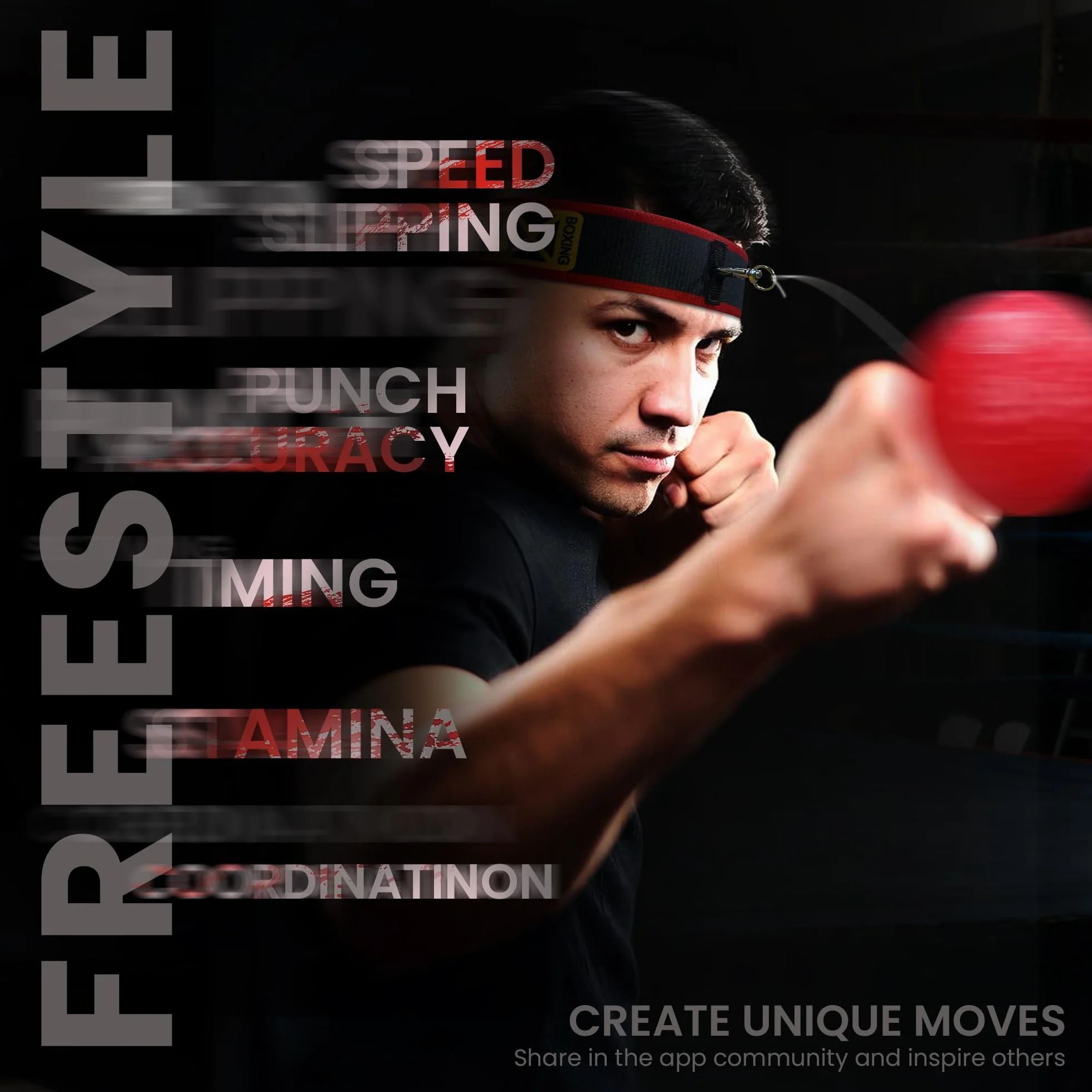 YMX BOXING Ultimate Set Reflex Ball - 4 React Ball Plus 2 Fasce Regolabili, Ideale per Timing, Precisione, Focus e Formazione di Coordinazione Occhi per Boxe, MMA e Krav Mega