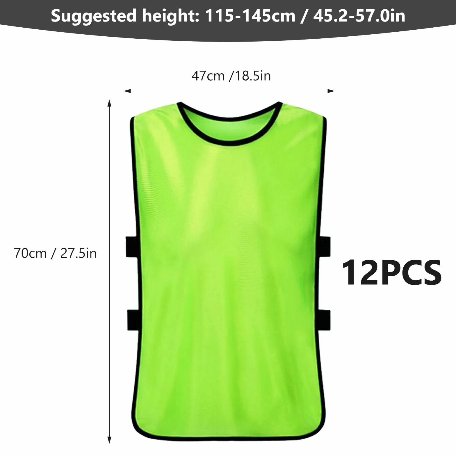 PORFOYO Calcio Pettorine Riutilizzabili 12 Pezzi Gilet Da Allenamento Verde
