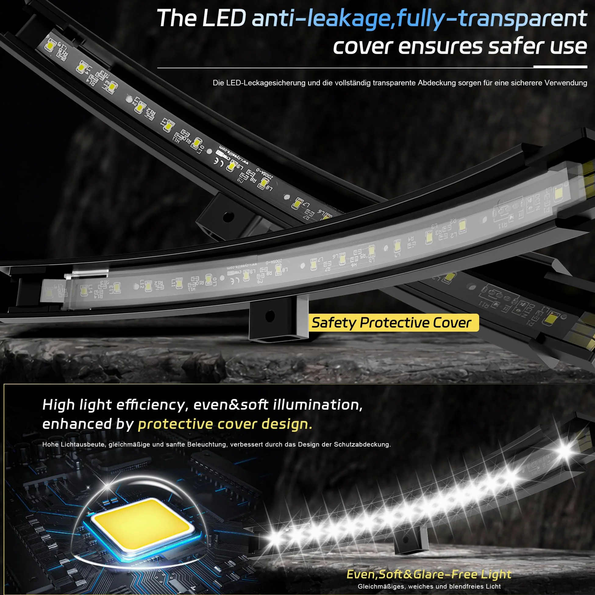 CyeeLife Lampada per freccette in acciaio, luce nera a 360° LED