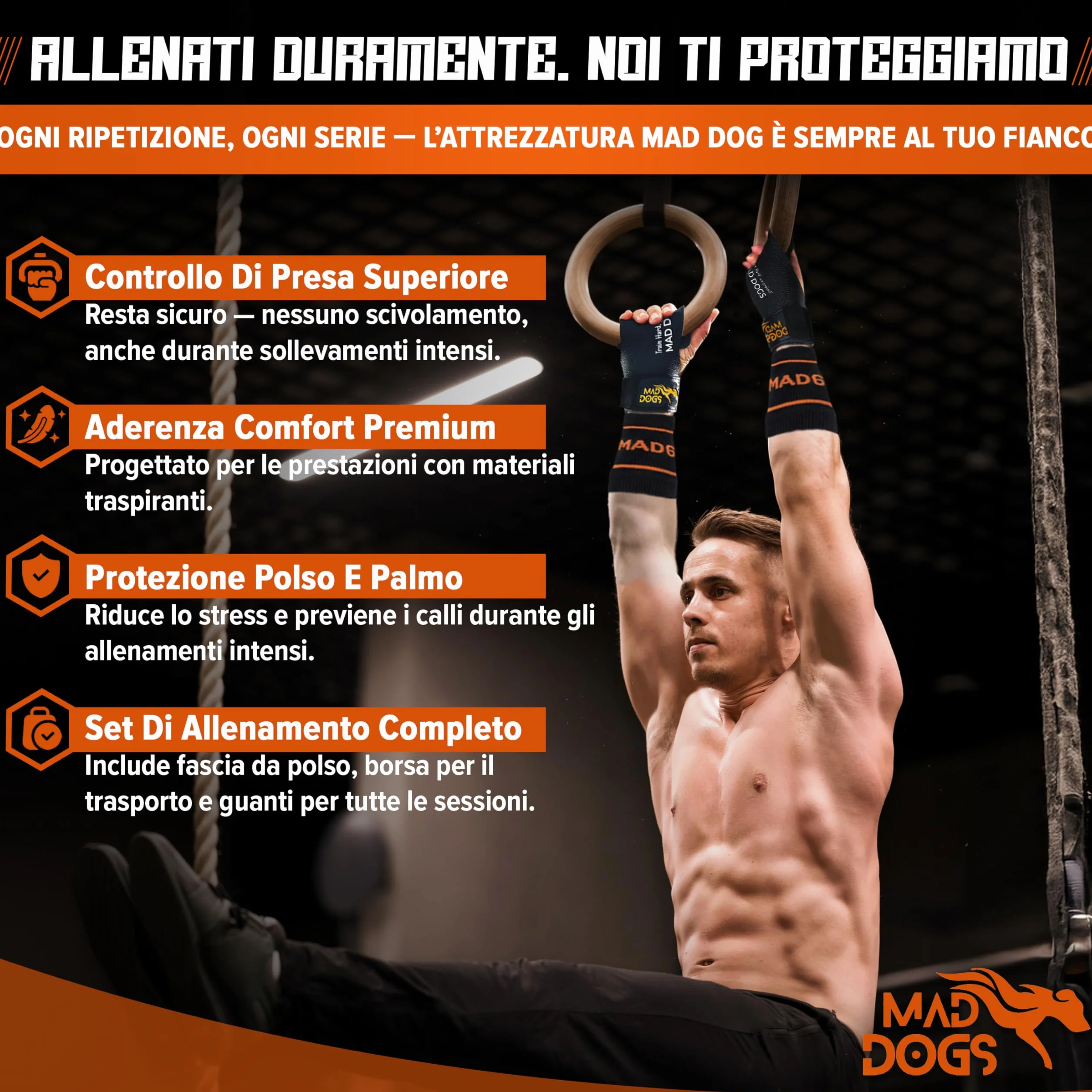 Boxer Strada Crossfit Hand Grips, protezione comfort design senza fori, unisex