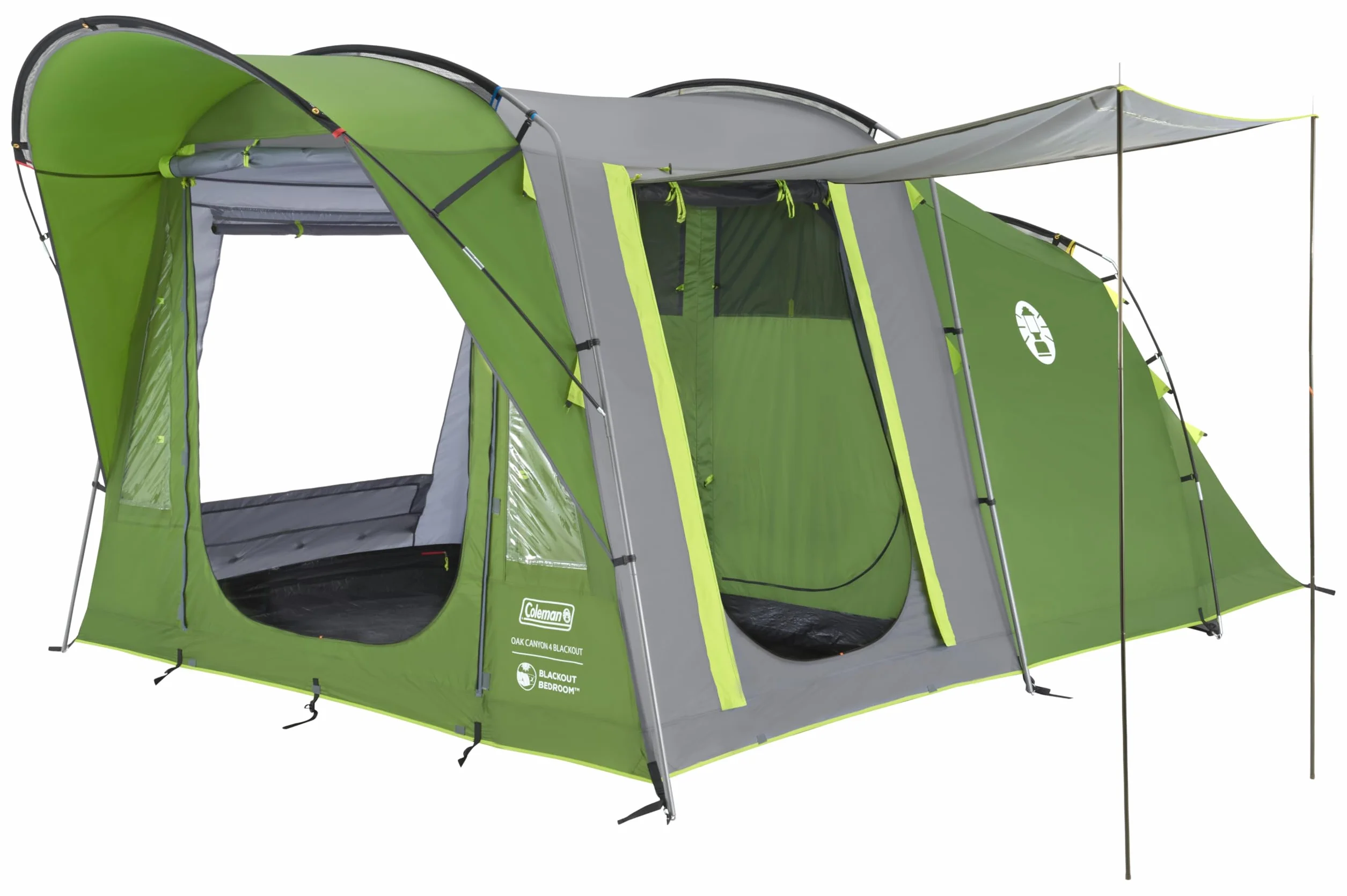Coleman Oak Canyon 4 BlackOut Tenta | Tenda a tunnel per famiglie da 4 persone con 2 camere da letto oscurate e zona giorno | Tenda da campeggio | Impermeabile da 4500 mm | con telo di fondo cucito