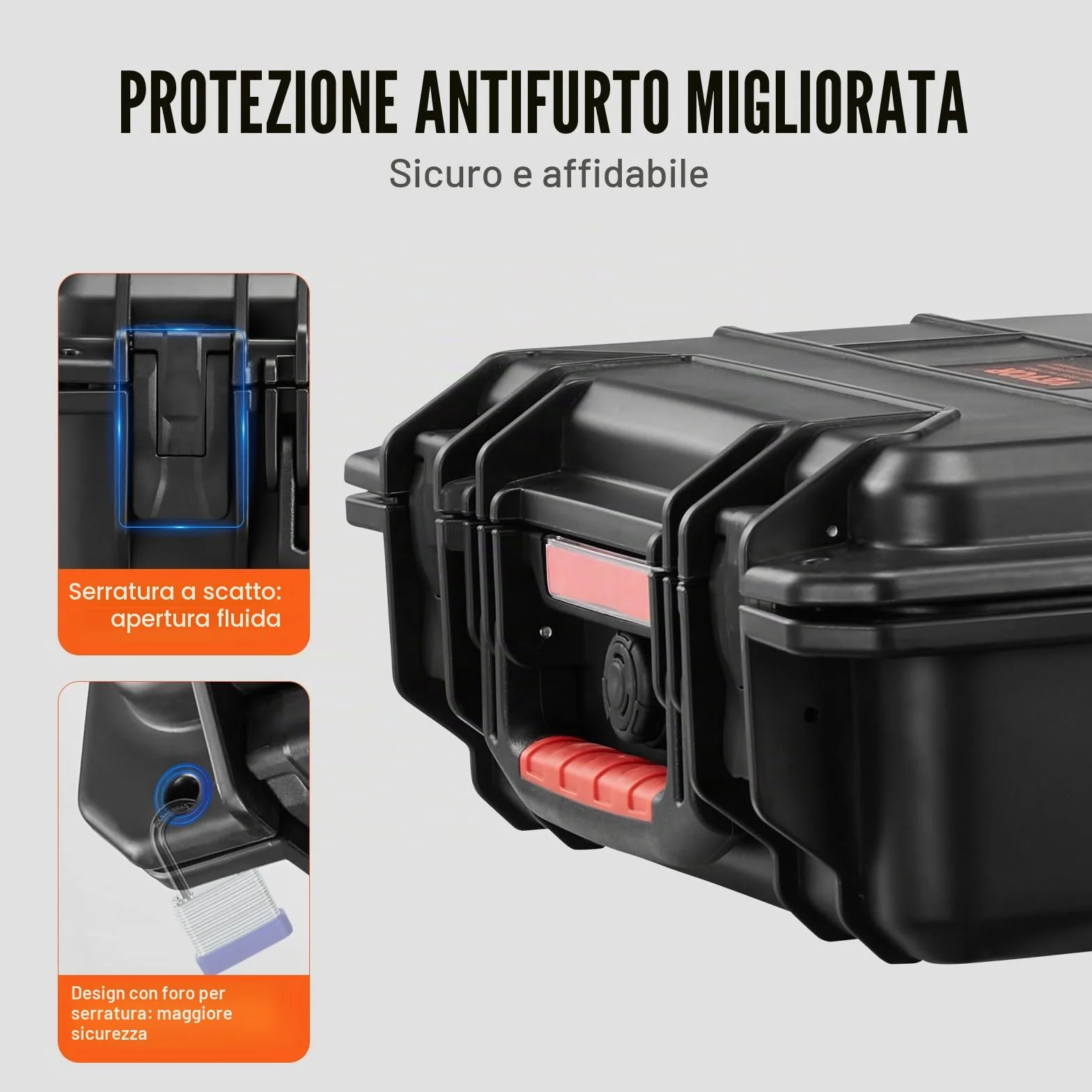 VEVOR Custodia Rigida Resistente alle Intemperie IP67 340 x 235 x 126 mm