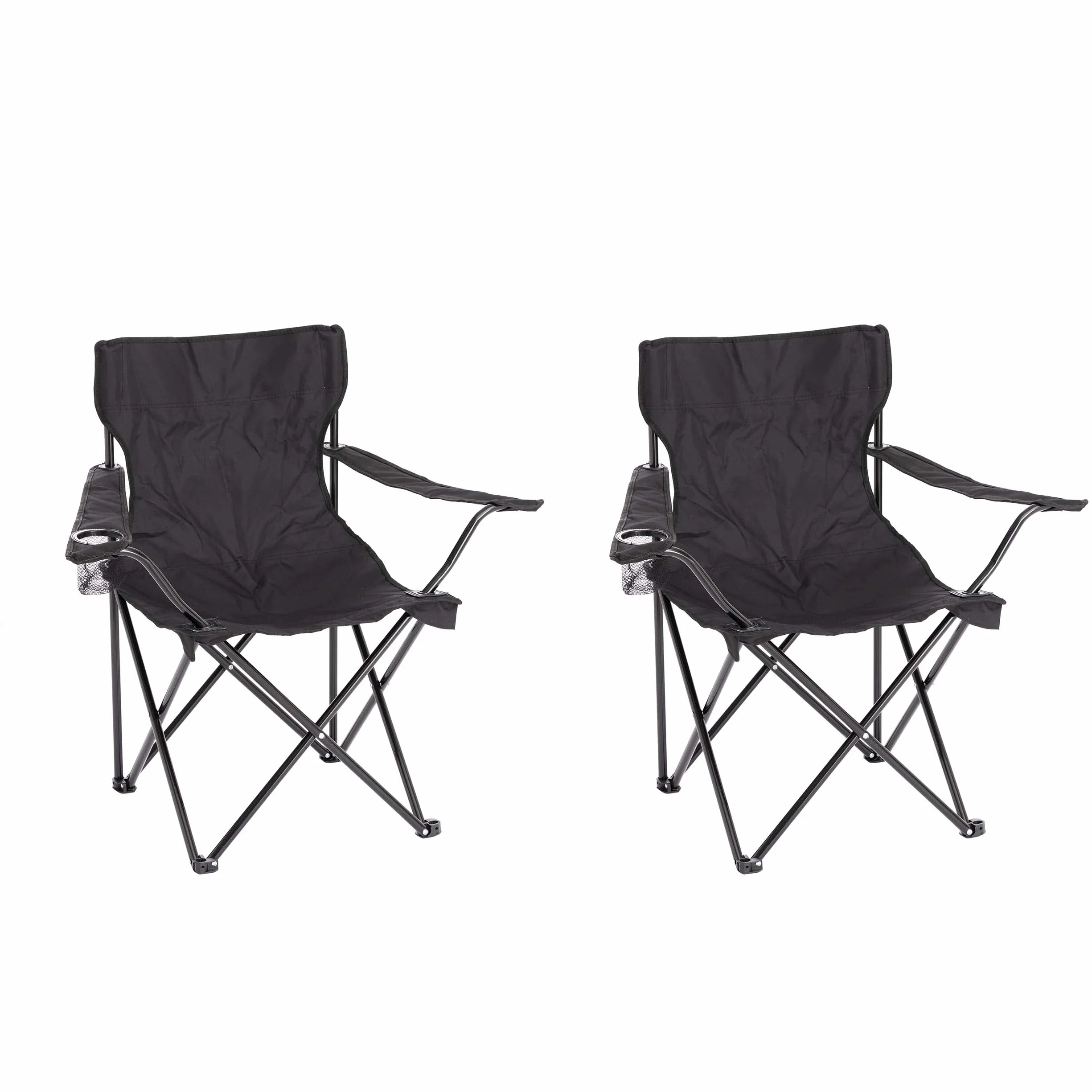 Baroni Home Sedia Campeggio Pieghevole Impermeabile Portatile 50x50x80 cm Set 2 Nero