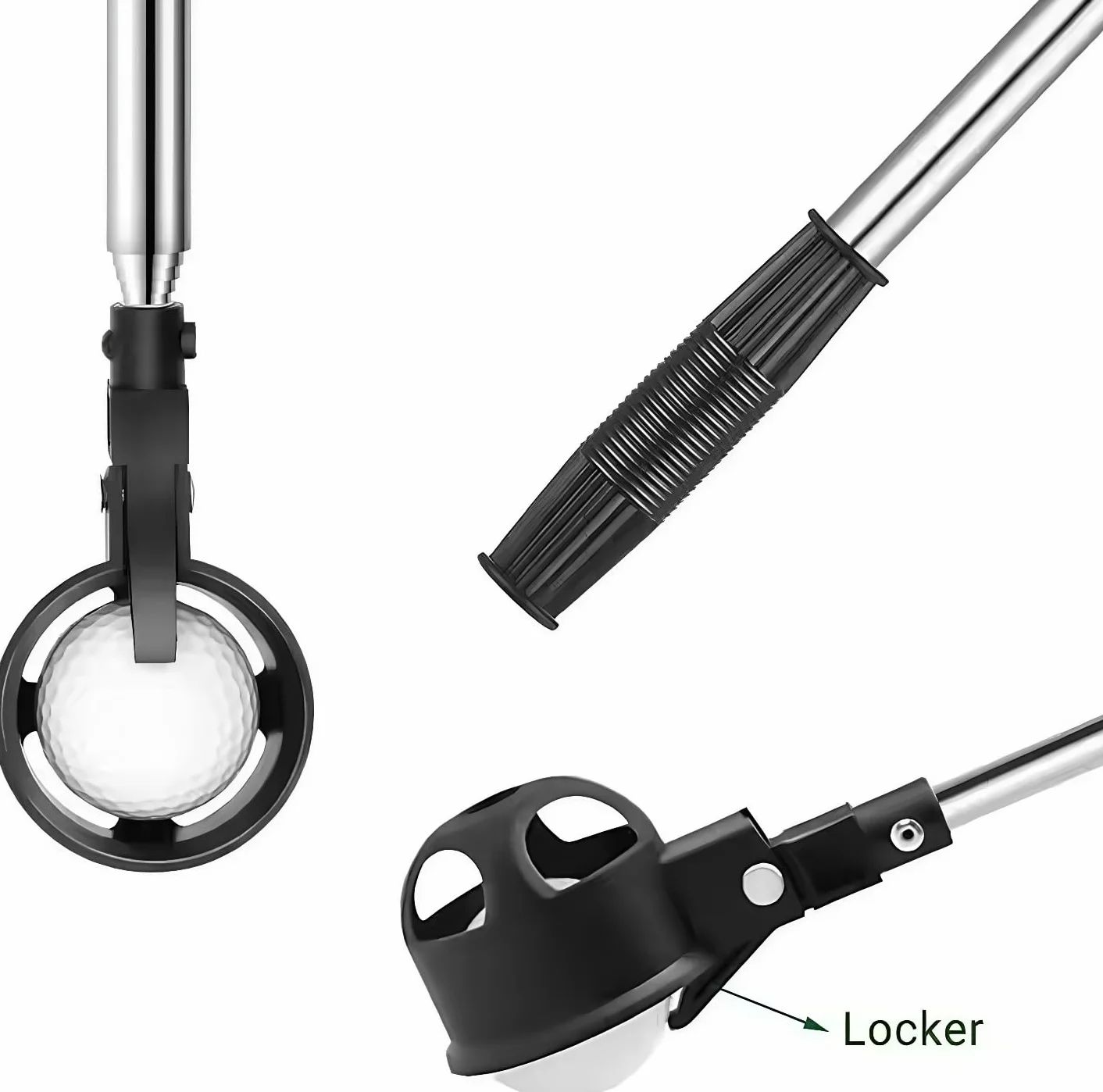 Golf Ball Retriever 45cm/47.7" Estensibile 2m/78.7" 304 Acciaio Inox Pick Up Tool TP15