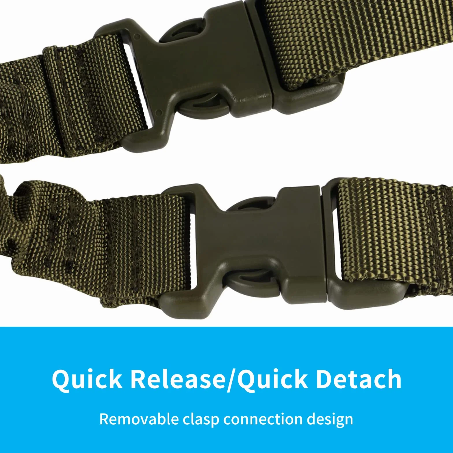 Tactical Single Point Sling Nylon Webbing Regolazione Rapida Lunghezza Gancio Metallo Sport all'aperto