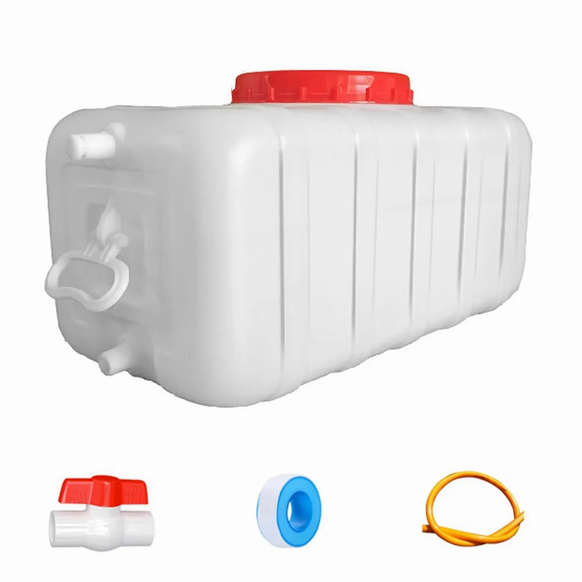 Bidone Acqua 25L/35L/50L/80L/110L/200L Tanica Acqua Campeggio，Torre dell'Acqua Addensata Rettangolare per Alimenti con Rubinetto per Lo Stoccaggio dell'Acqua Domestica(Size:35L)