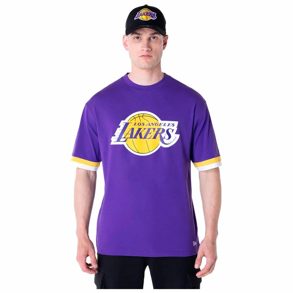New Era NBA Panel Oversized Maglietta Los Angeles Lakers Viola
