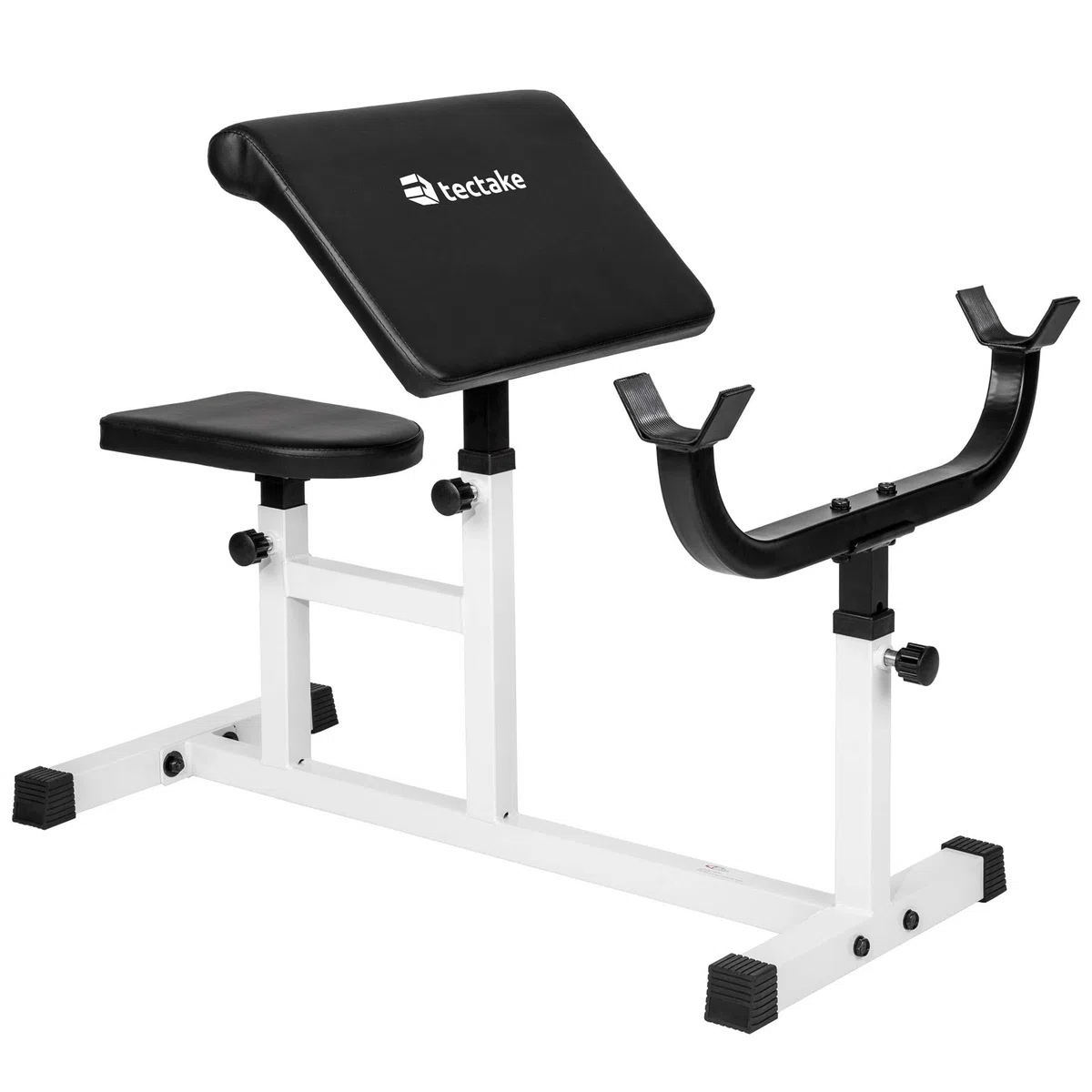 tectake® Panca Palestra Curl Bicipiti 98x65x94cm, Panca Palestra Appoggio e Sedile Regolabile diverse Posizioni, Allenamento Braccia, Allenamento a Casa, Home Gym, Fitness Attrezzi Casa - Nero/Bianco