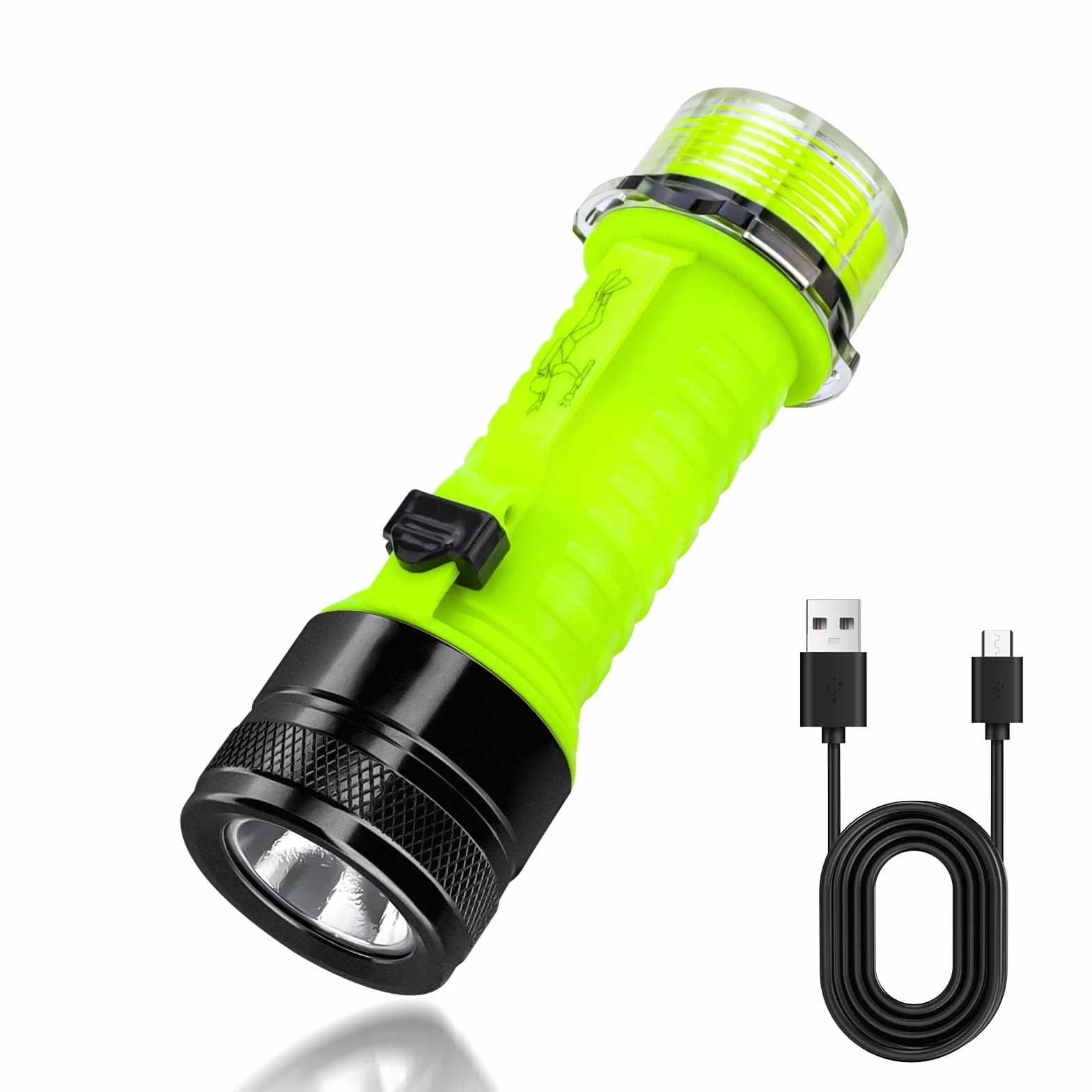 Torcia Subacquea LED 1500 Lumen Ricaricabile Impermeabile IPX8 80m
