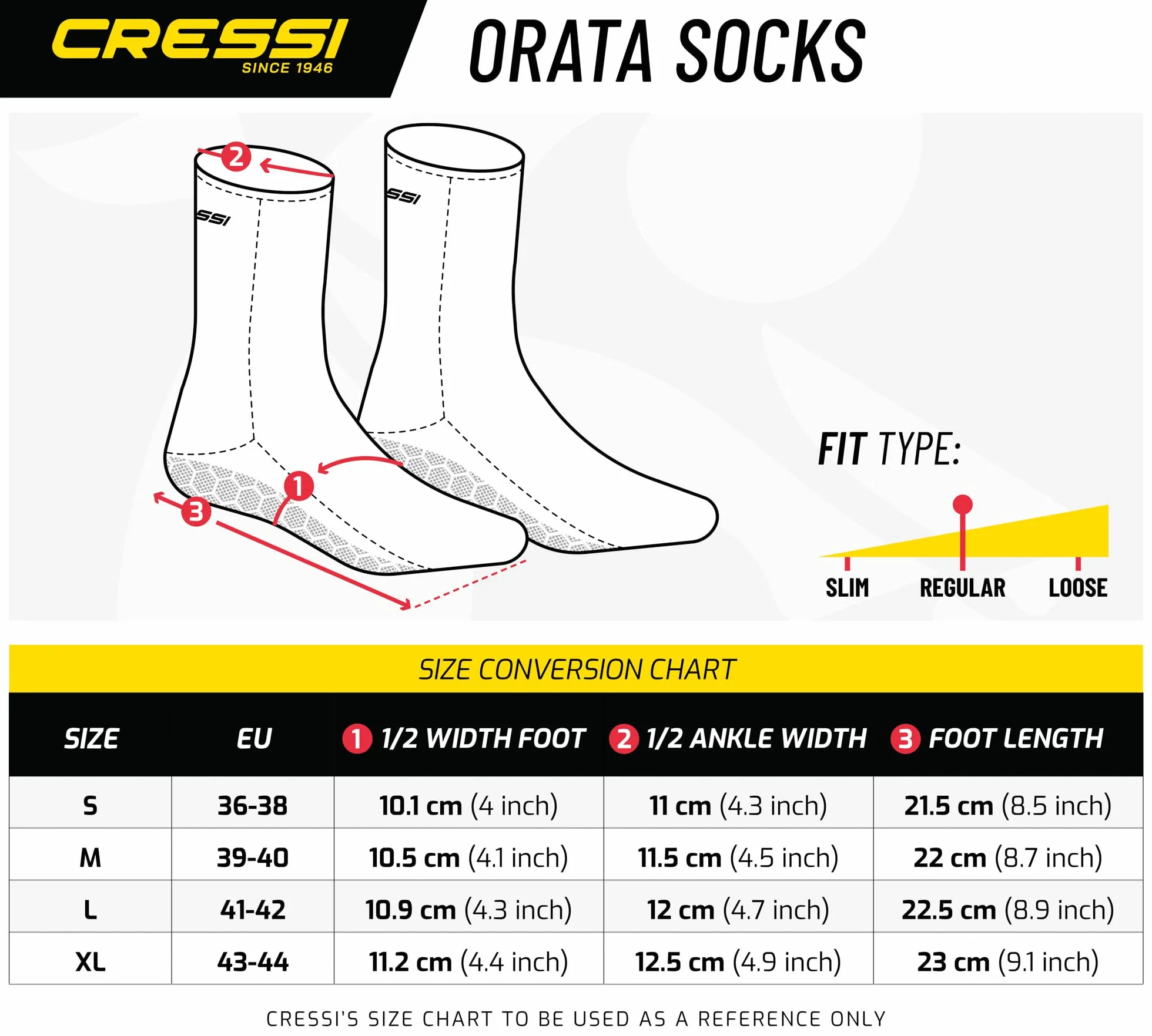Cressi Orata Socks 2.5mm - Calzari Antiscivolo per Apnea e Immersioni, Neoprene 2.5 mm, Nero, Unisex Adulto
