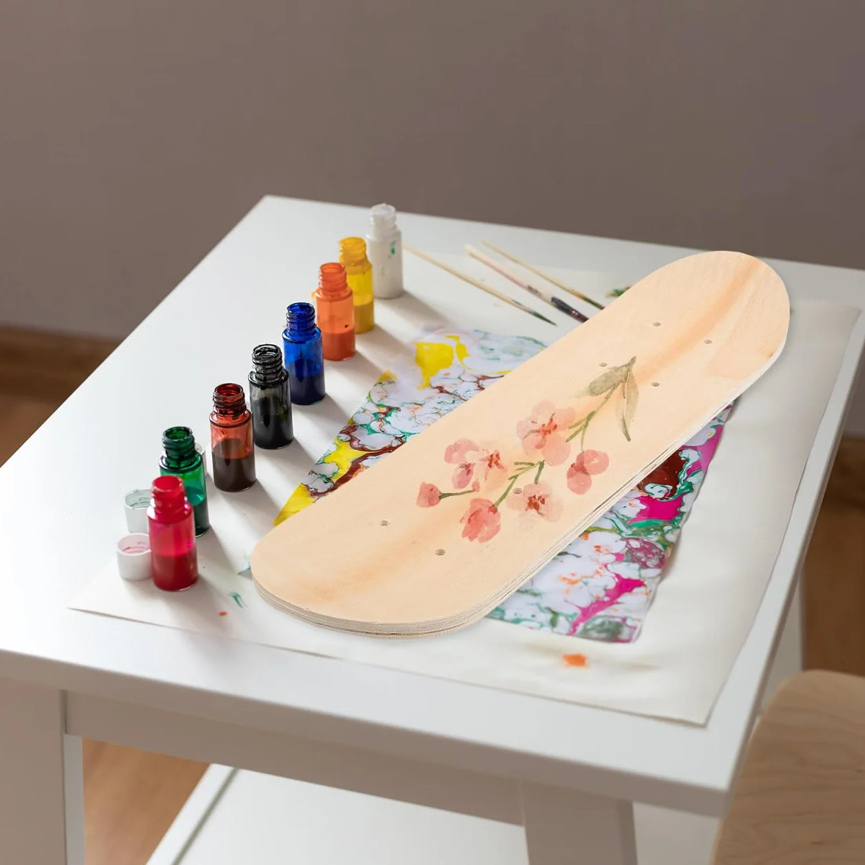 Tavola da skateboard per dipingere Deck da skateboard fai da te per bambini, superficie liscia per graffiti e mestieri, resistente e durevole