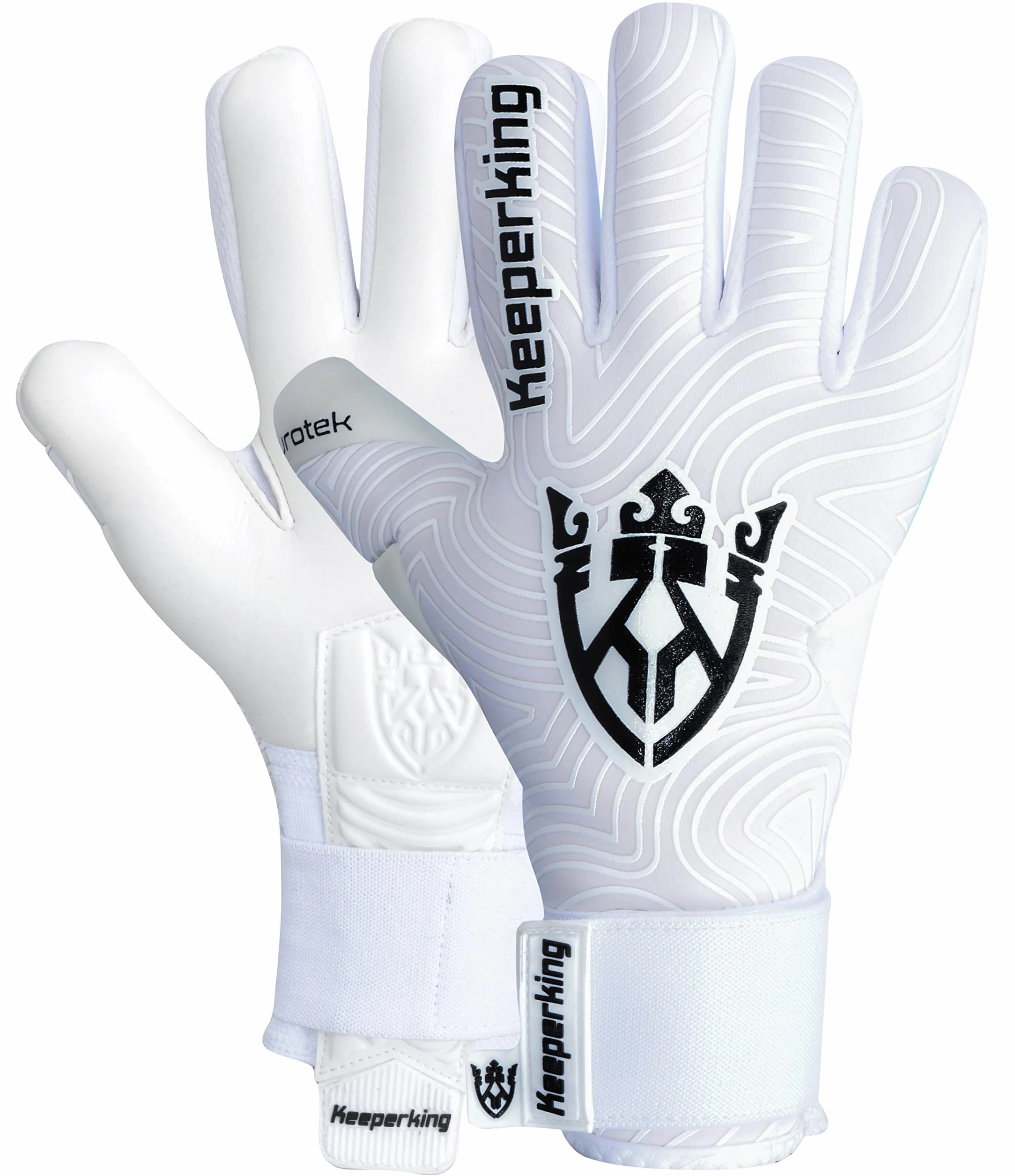Keeperking Guanti da portiere adulti calcio cuciture interne impugnatura professionale 4 mm