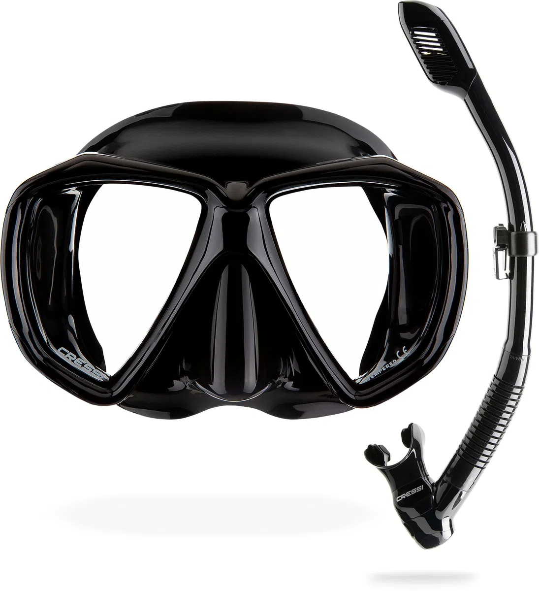 CRESSI Set Ranger & Dry - Set Snorkeling di Alta qualità per Adulti, Maschera e Snorkel in Pratica Custodia, Taglia Unica