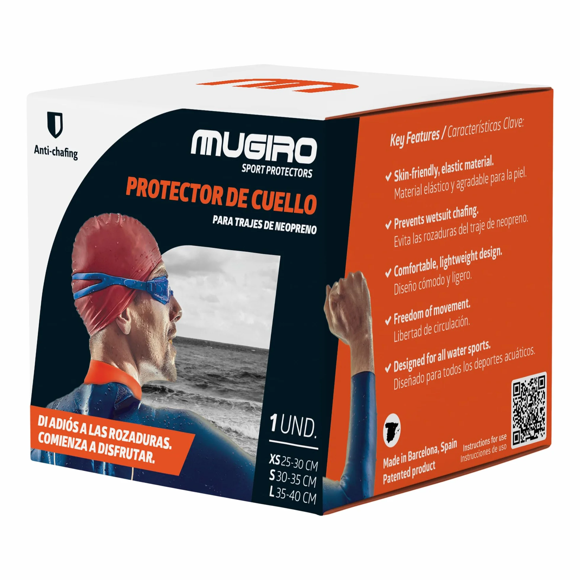 Protezione Collo per Muta in Neoprene Arancione – Collare Elastico per Nuoto, Surf e Immersioni