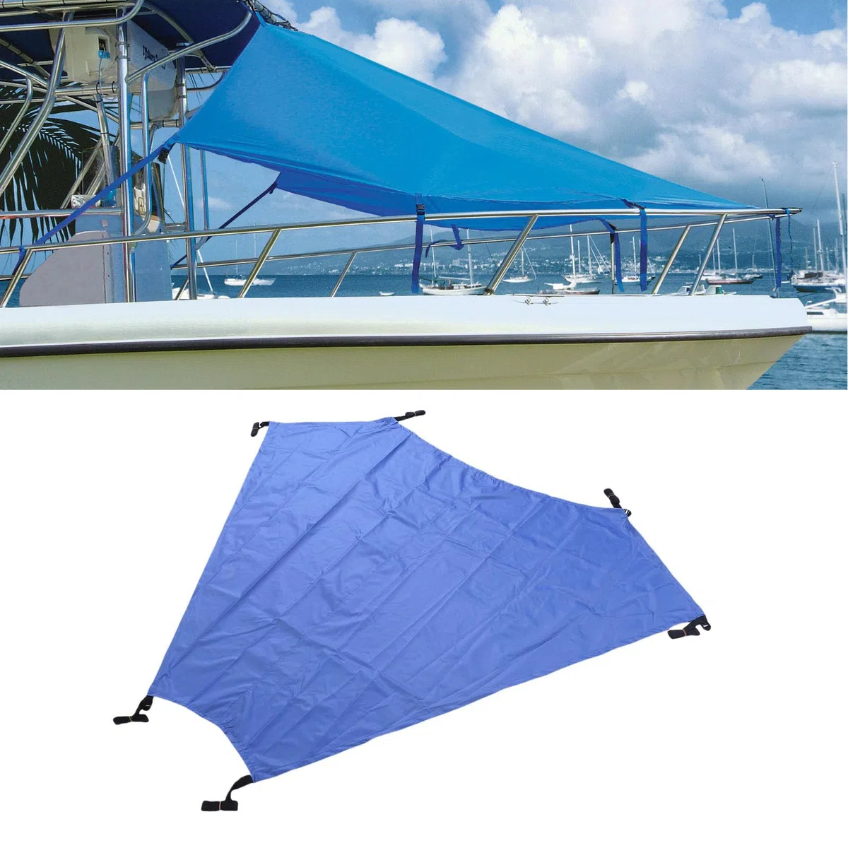 Estensione per Parasole T Top, Kit Parasole per Barca T Top per Prua Tendalino per Barca in Tessuto Oxford Resistente all'acqua e Al per i Viaggi (6' X 7,5')