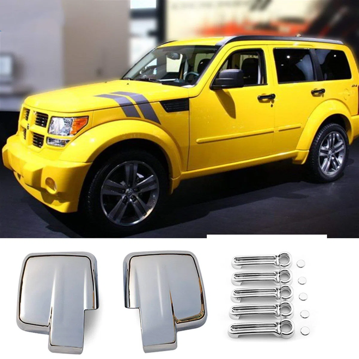 Copri specchietti retrovisori, for DODGE, Nitro Adesivi for copri maniglie specchietti retrovisori auto, for DODGE, Nitro 2007-2011 Accessori esterni Copri specchietti retrovisori(A set 10 pcs