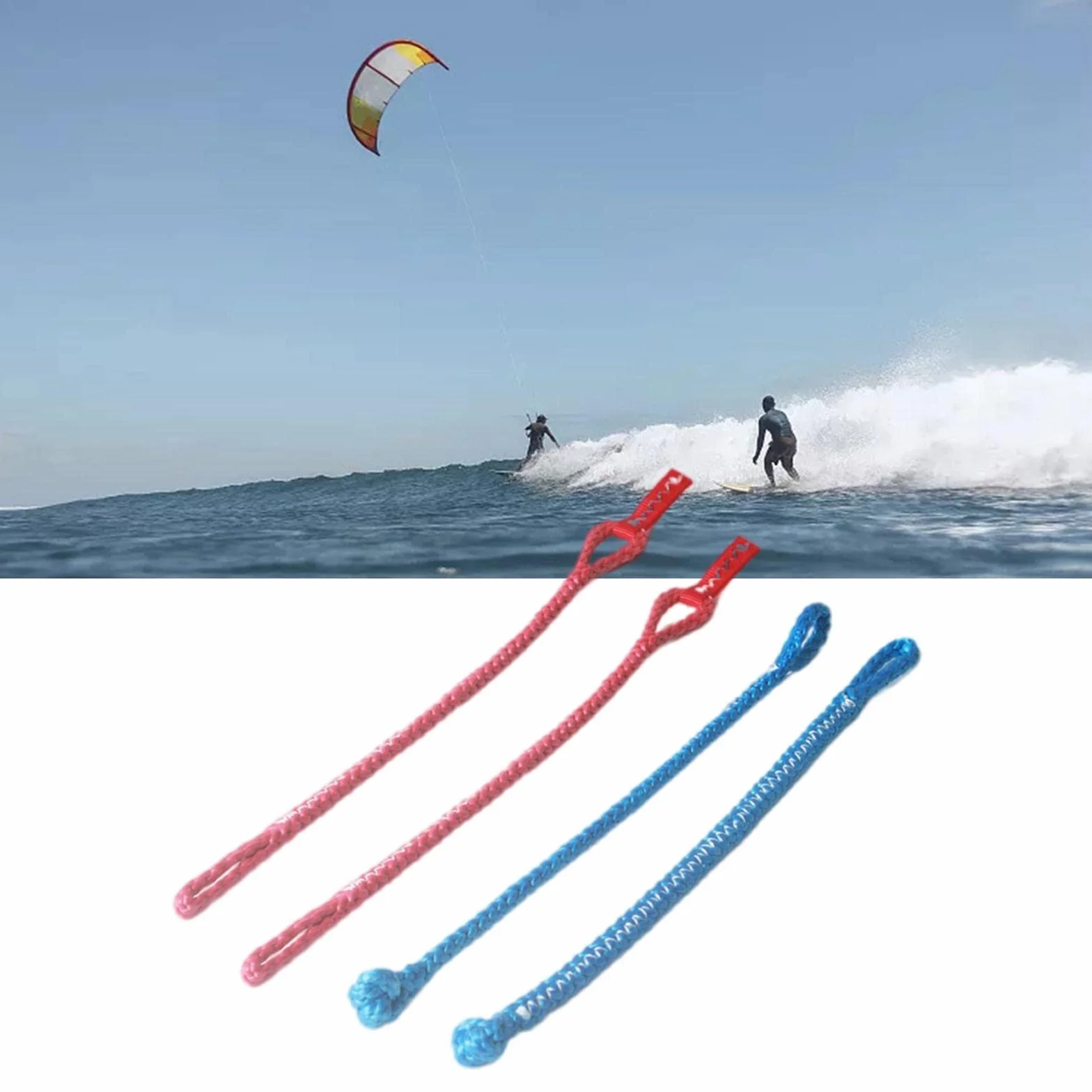 Universal Pigtail Set 4 Kite Kitesurf Kiteboarding Linea 1000KG Rosso Blu