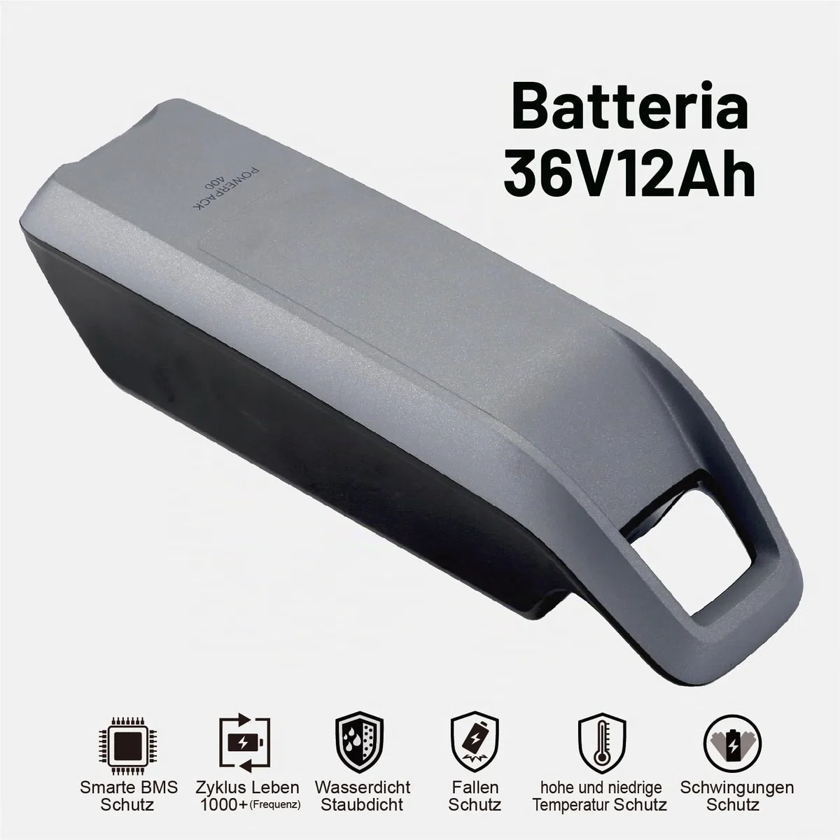 Batteria di ricambio per Bosch PowerPack 400 Frame Smart System E-Bike, 36 V, 12 Ah, agli ioni di litio
