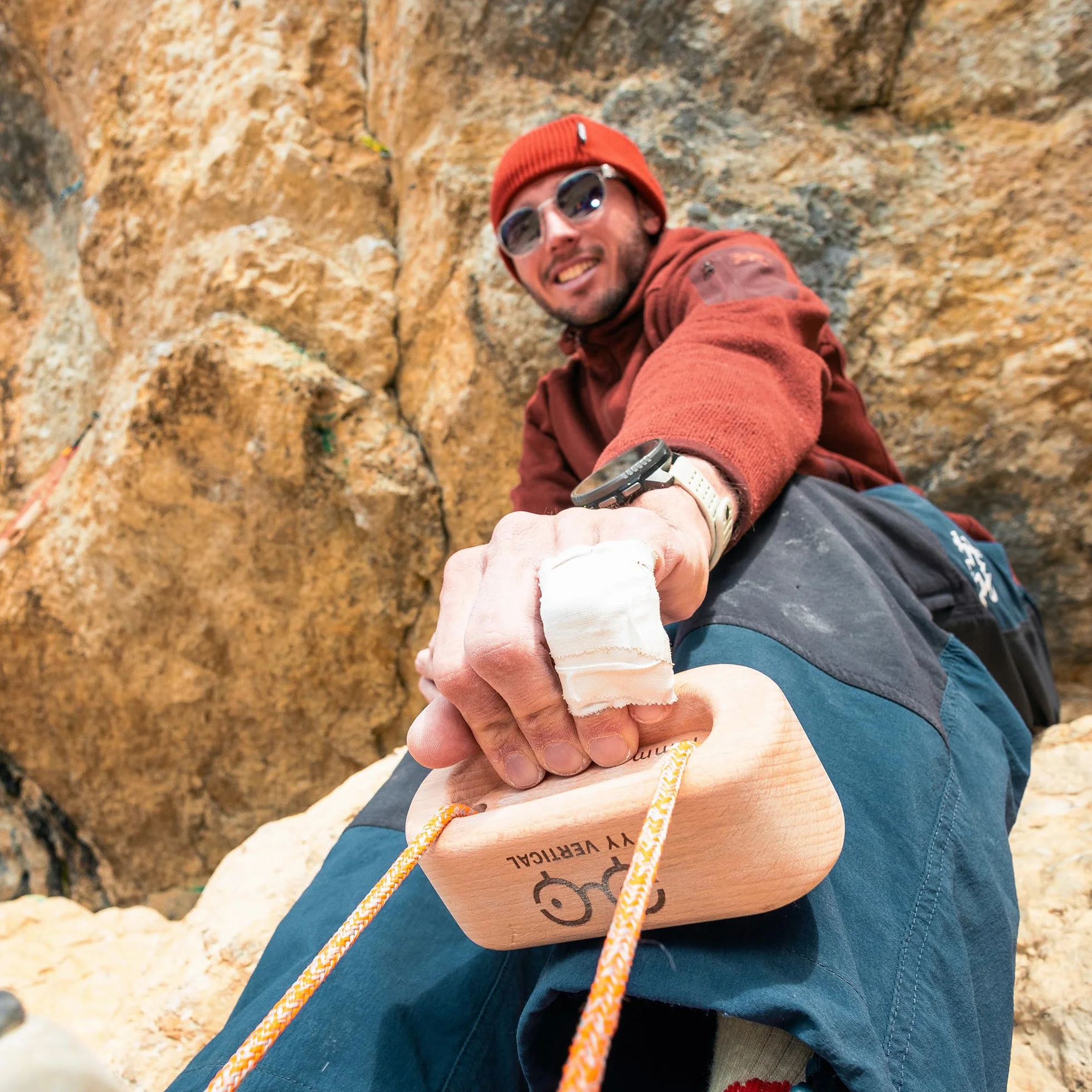 Mini Crux Multipresa in Legno Hangboard Leggero Portatile per Arrampicata