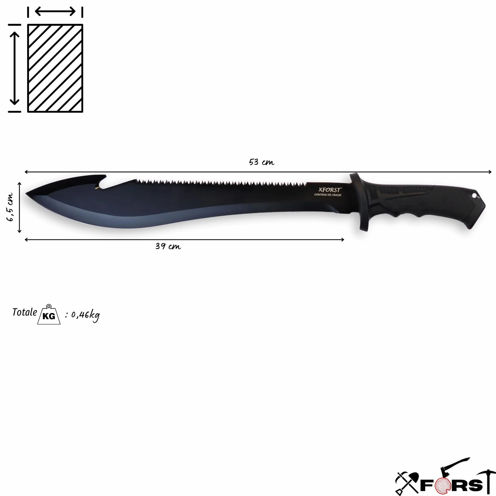 Xforst Coltello da caccia da esterno manico TPE fodero Oxford